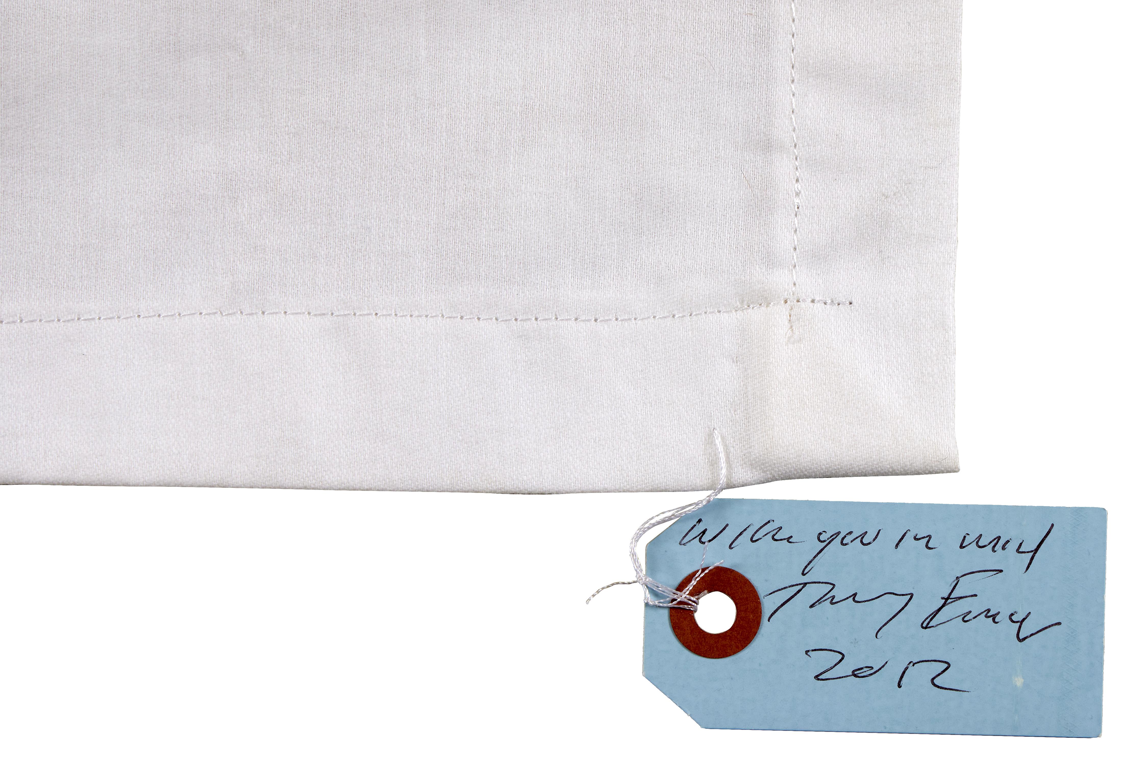 I Promise To Love You-- Embroidery, Napkin, Text by Tracey Emin For Sale 1