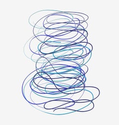 Untitled, minimalist abstract digital painting on paper on di-bond