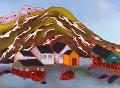 Au Pieds des Montagnes, landscape oil painting of the arctic in Northern Quebec