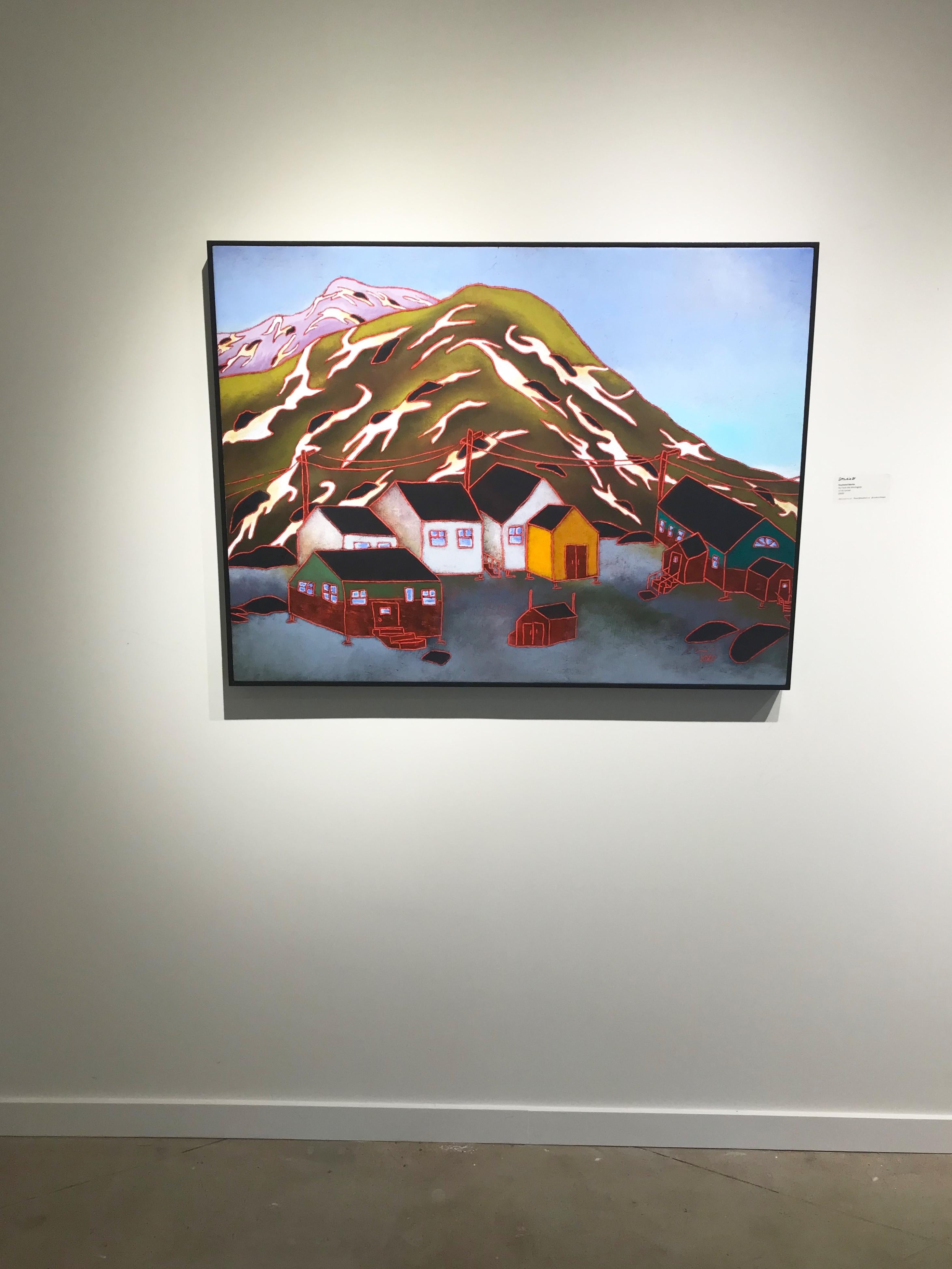 Au Pieds des Montagnes, landscape oil painting of the arctic in Northern Quebec - Painting by Raymond Martin