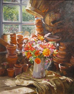 Interior Still Life Painting of Flowers 'Californian Poppies' by Neil Faulkner 