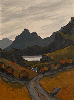 'In the Moelwyns' Contemporary Welsh Landscape painting Mountains, Lake & Fields