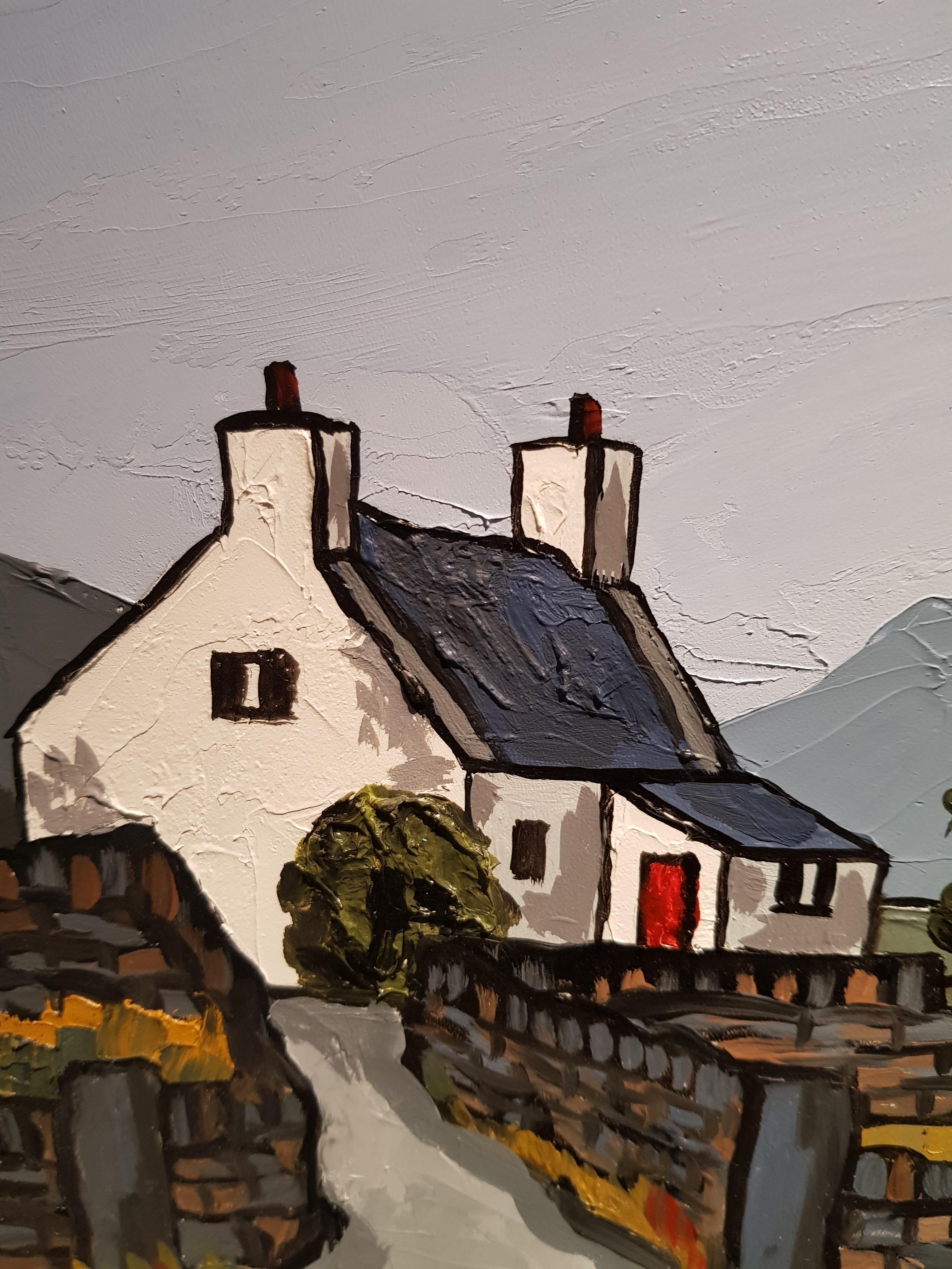 Contemporary Welsh Landscape Painting 'Cottage near Siabod' by David Barnes 2