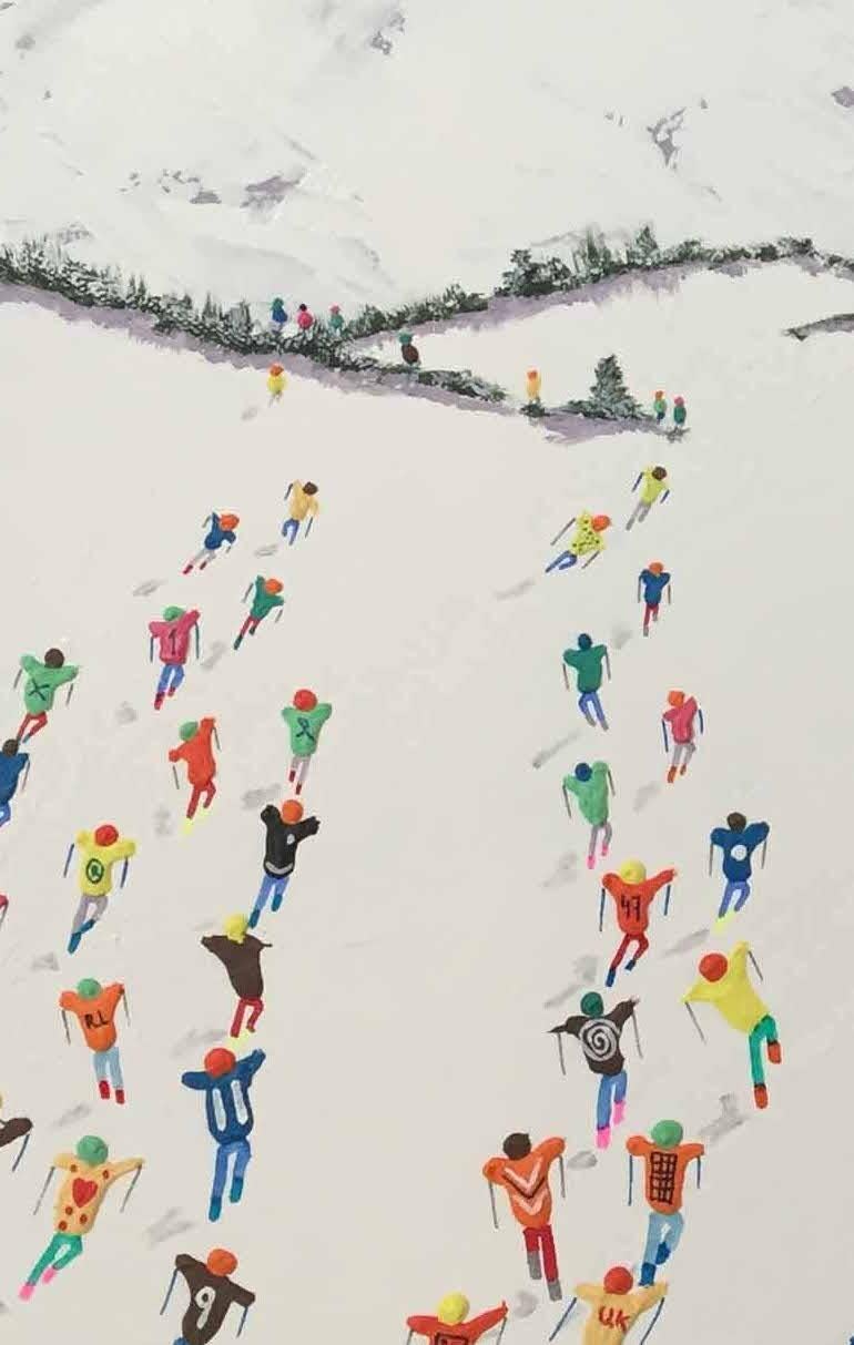 3d skiing painting