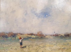 Peinture de paysage écossaise du 19e siècle « The Kite » de James Paterson