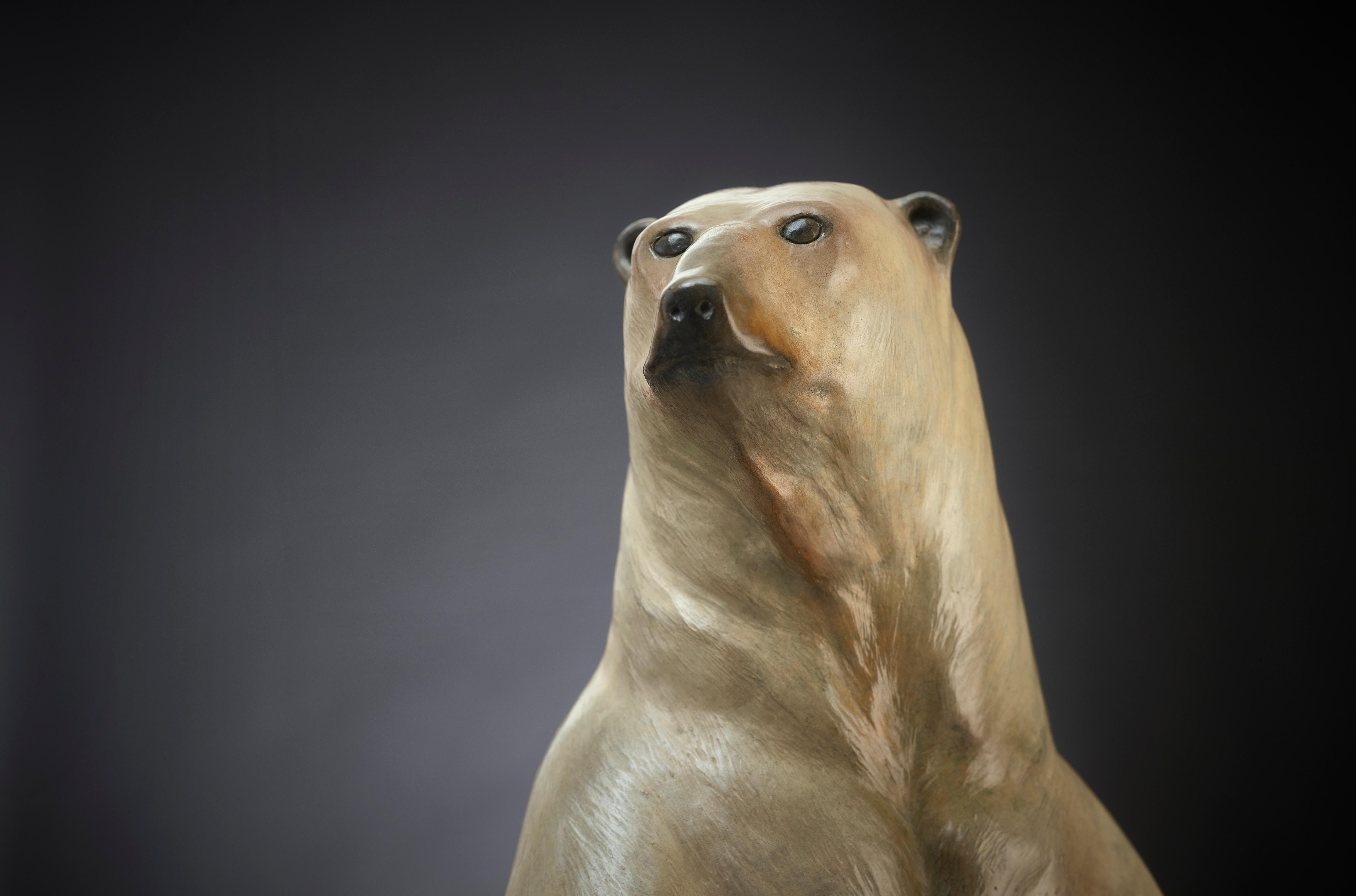 Contemporary Wildlife Polar Bear Sculpture 'Benji' by Tobias Martin For Sale 2