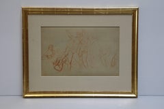 Figure Studies, crayon drawing of figures
