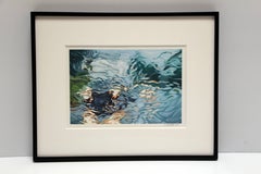 Union Mine Road, El Dorado, colored pencil drawing of car lights in rain