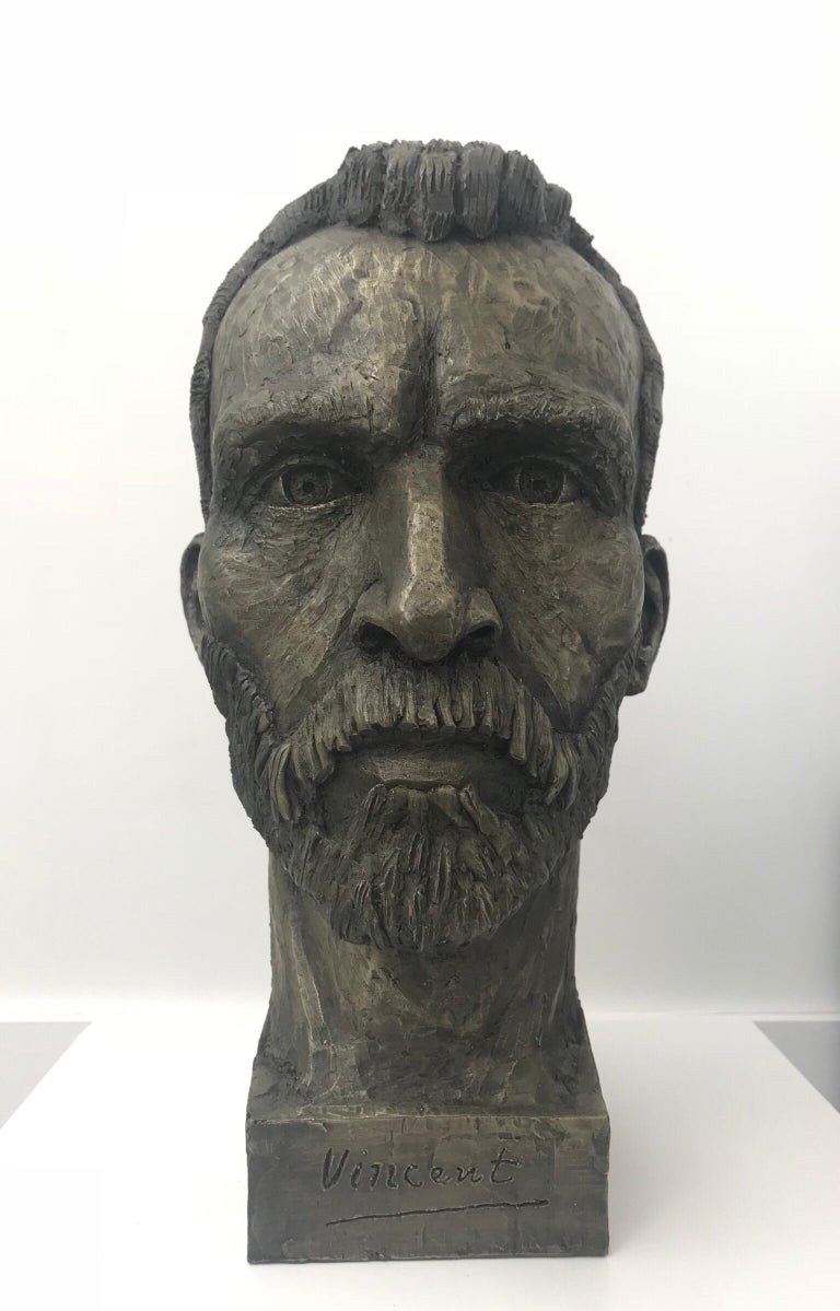 Anthony D Padgett Cold Cast Bronze Bust Sculpture of Vincent Van Gogh
