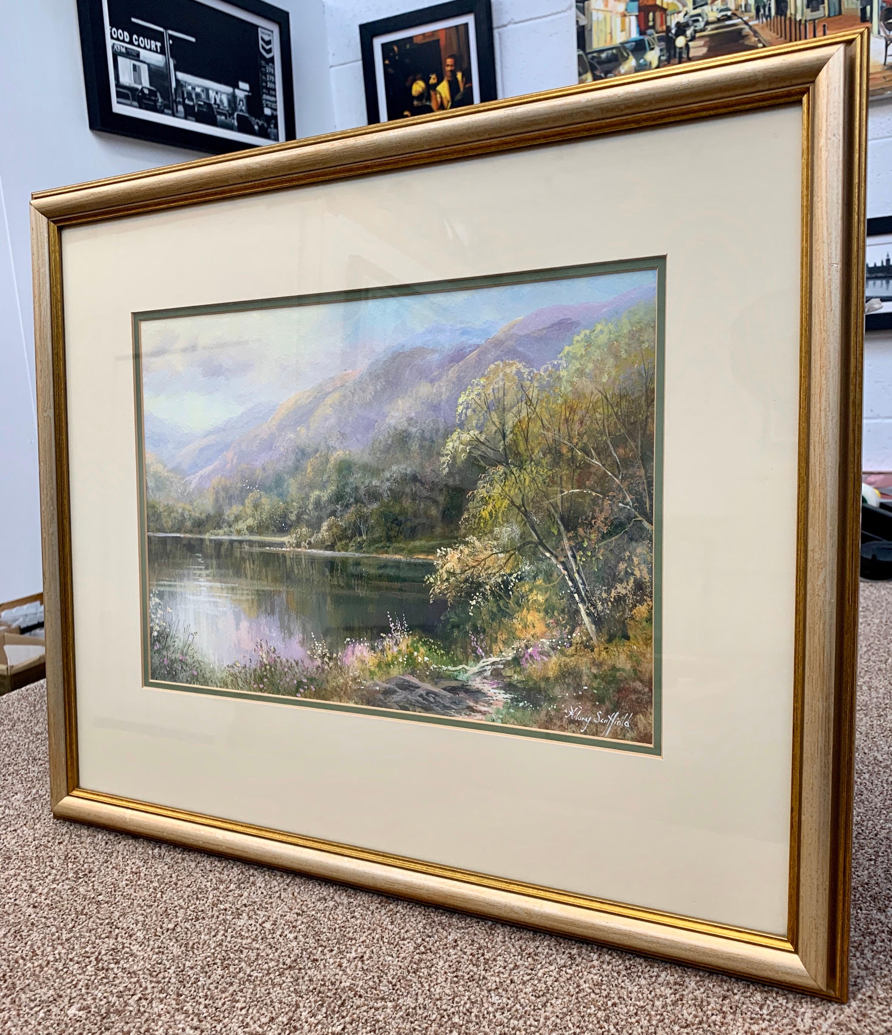 Irish Mountain Lake Landscape Countryside Scene - Watercolour Painting by British Artist. 

Art measures 14 x 10 inches
Frame measures 22 x 18.25 inches

Hilary Scoffield was born in 1958 and from an early age showed an aptitude for the arts. Hilary