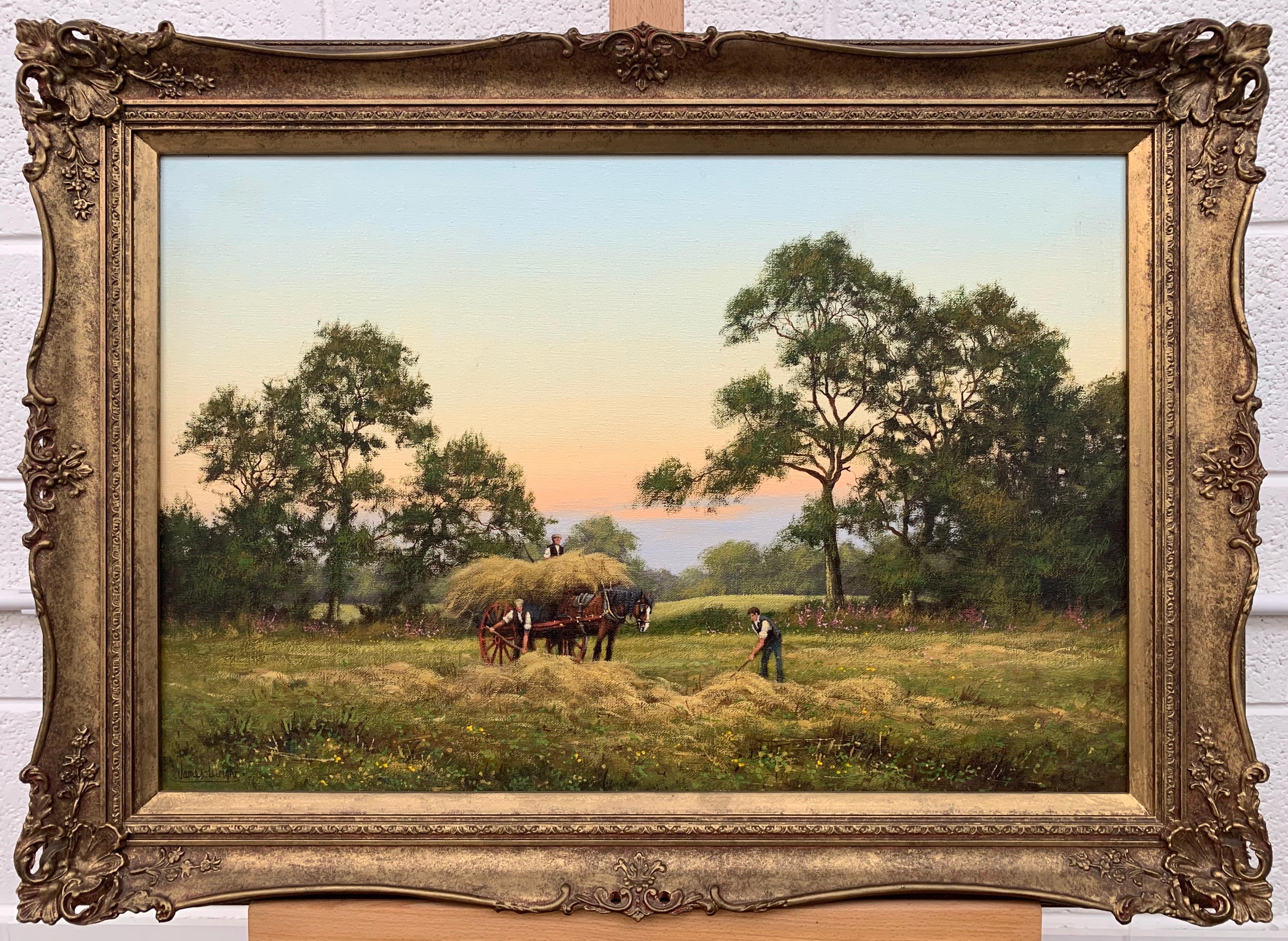 Traditional Oil Painting of English Countryside with Horses by British Artist 7