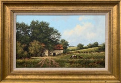 Peinture à l'huile traditionnelle à l'huile de la campagne anglaise par l'artiste britannique moderne