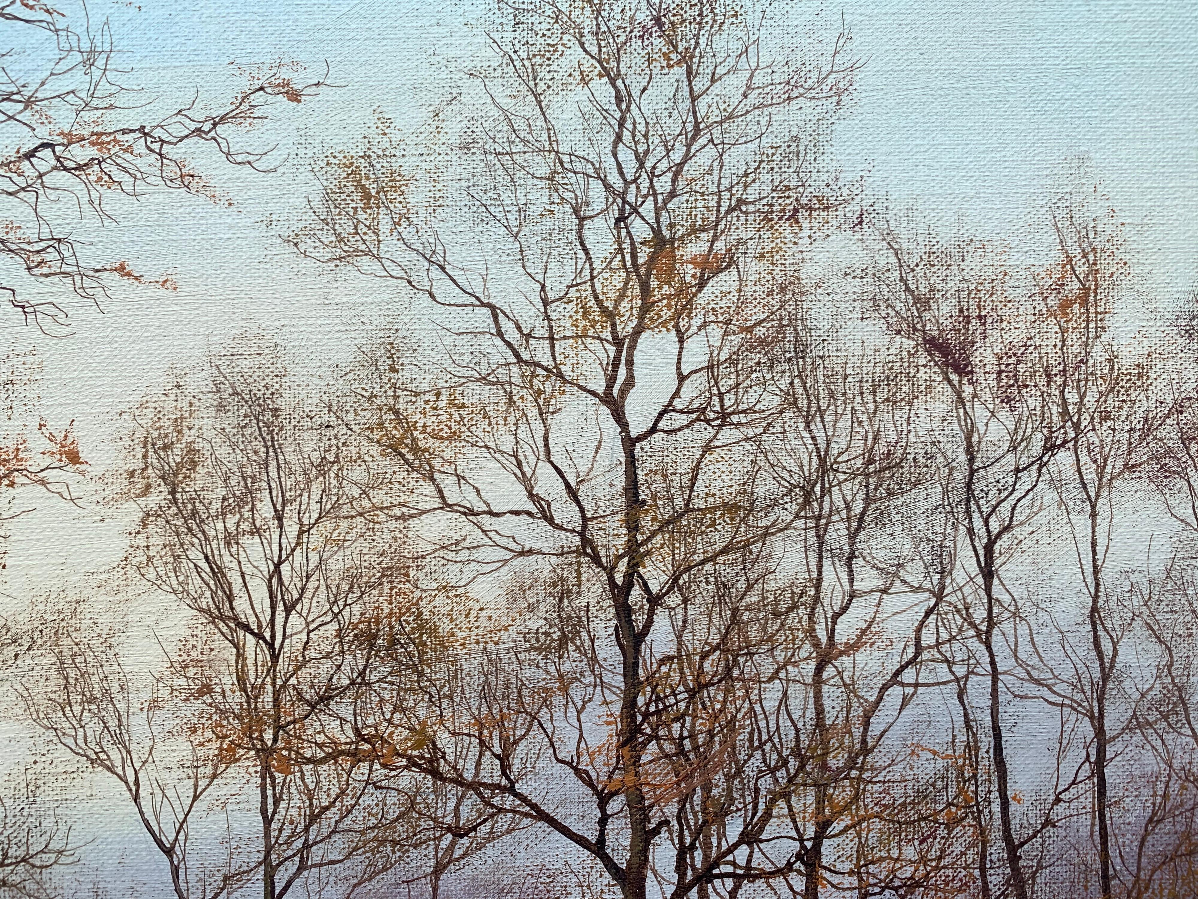 Traditional Oil Painting of Forest & Stream in the English Countryside 1