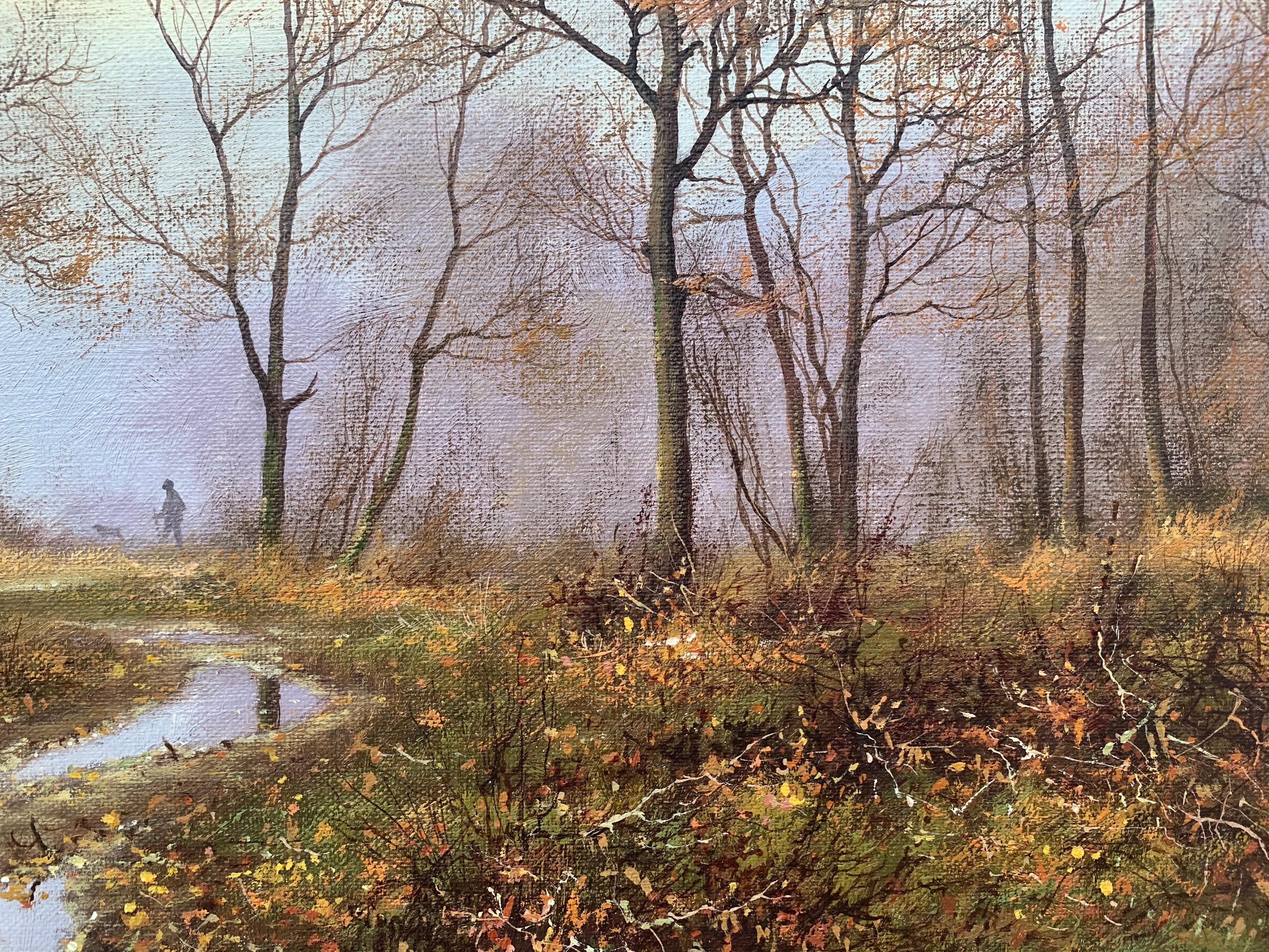 Traditional Oil Painting of Forest & Stream in the English Countryside 2