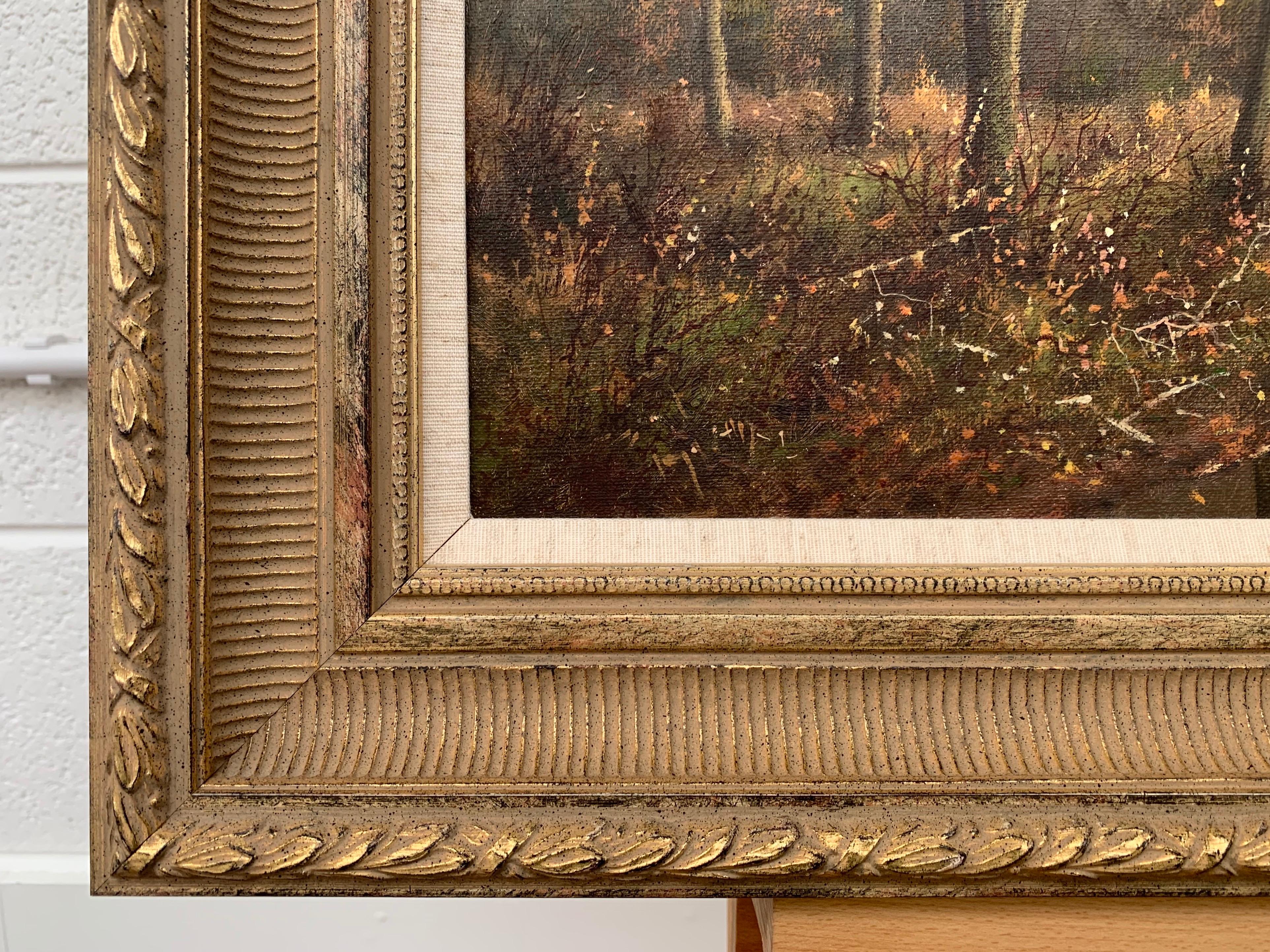 Traditional Oil Painting of Forest & Stream in the English Countryside 4