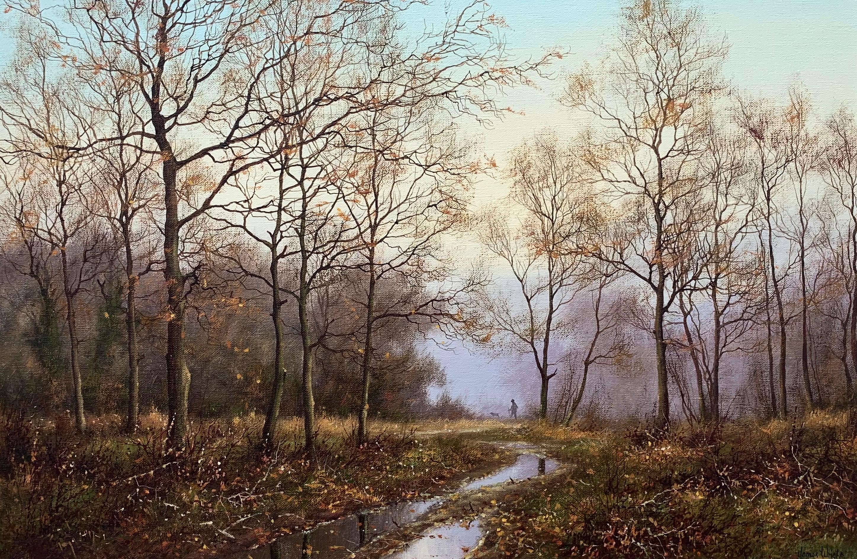 Traditional Oil Painting of Forest & Stream in the English Countryside 8