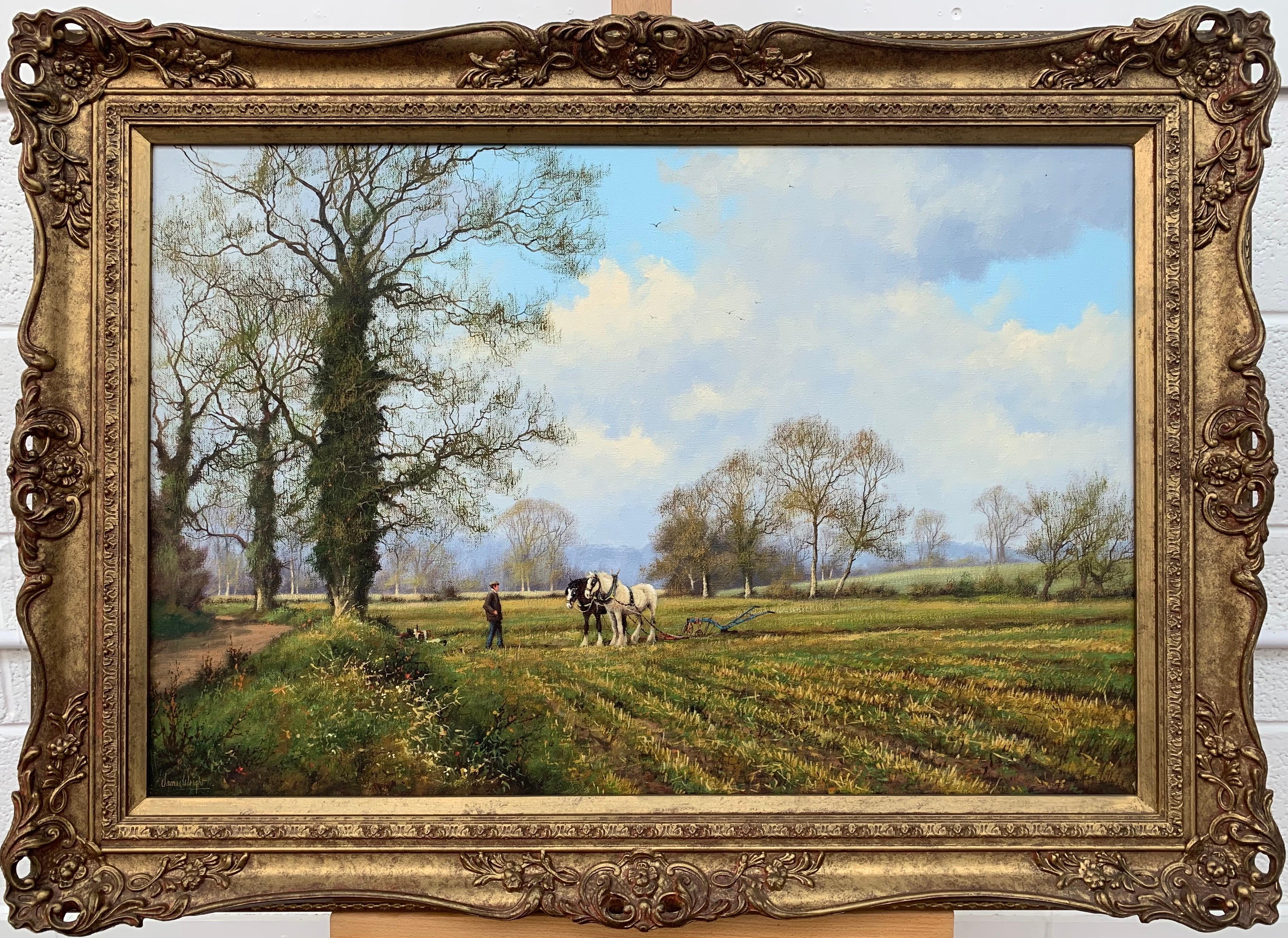 Oil Painting of the English Countryside with Horses by Modern British Artist For Sale 14