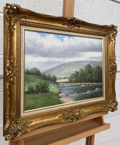 Peinture à l'huile originale de la rivière Dun dans le comté d'Anrim:: Irlande:: par l'artiste irlandais