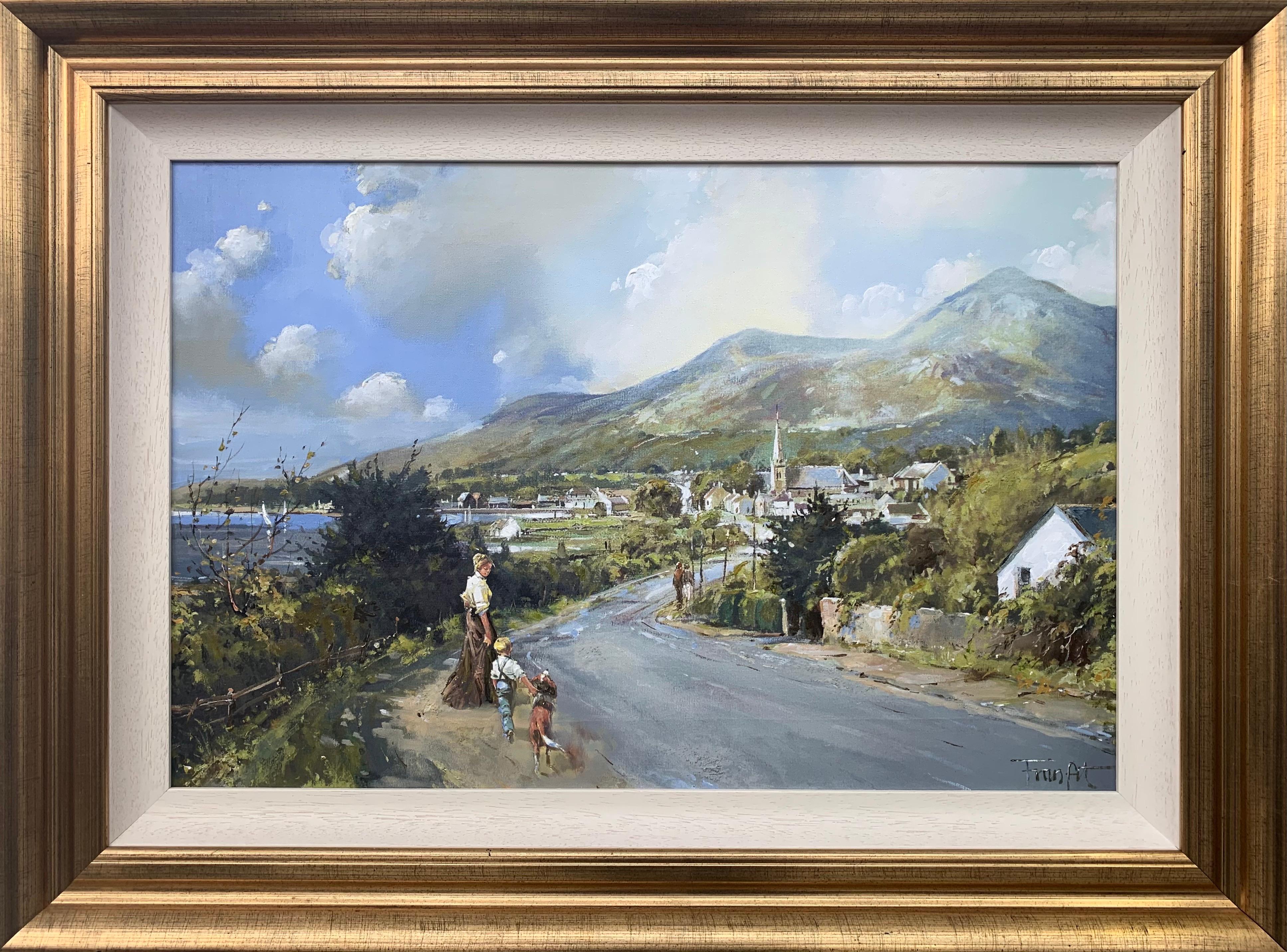 Frank Fitzsimons Figurative Painting - The Road to Dundrum Northern Ireland by Modern Irish Landscape Artist