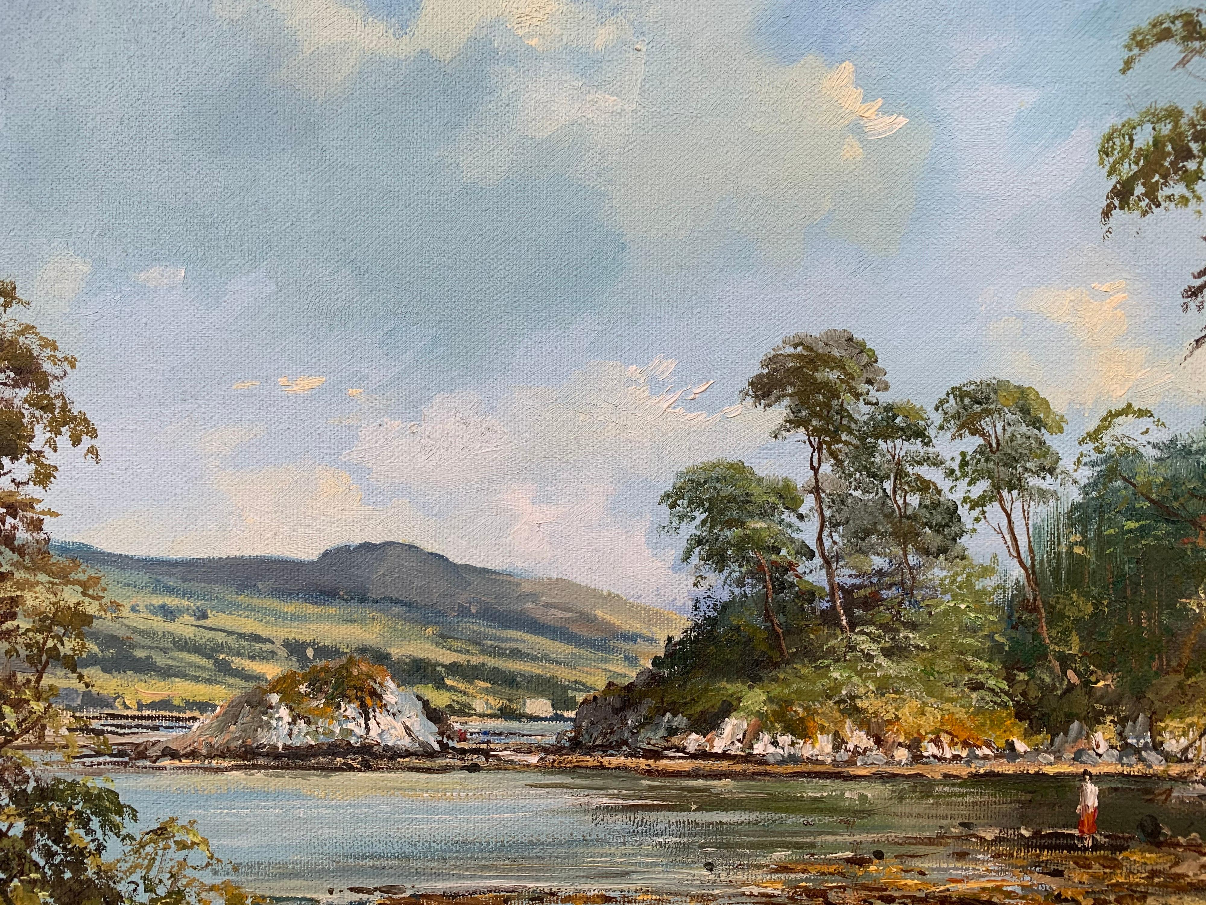 Original Post-War Oil Painting of Mulroy Bay Donegal Ireland by Irish Artist For Sale 4