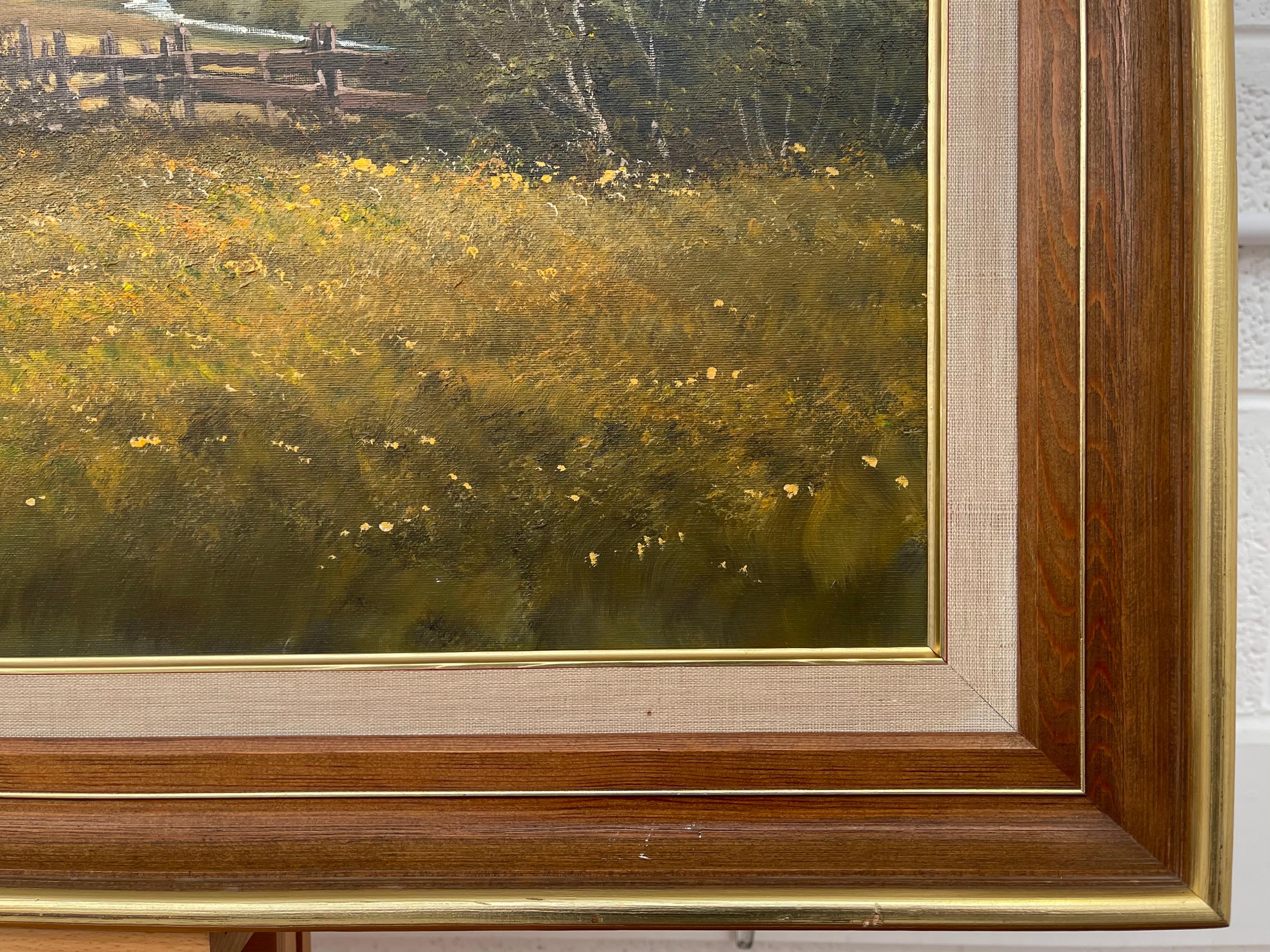 Alpine Haymaking 20th Century Realist Oil Painting by German Landscape Artist  4