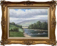 Vintage Original Oil Painting of the River Dun in County Antrim Ireland by Irish Artist