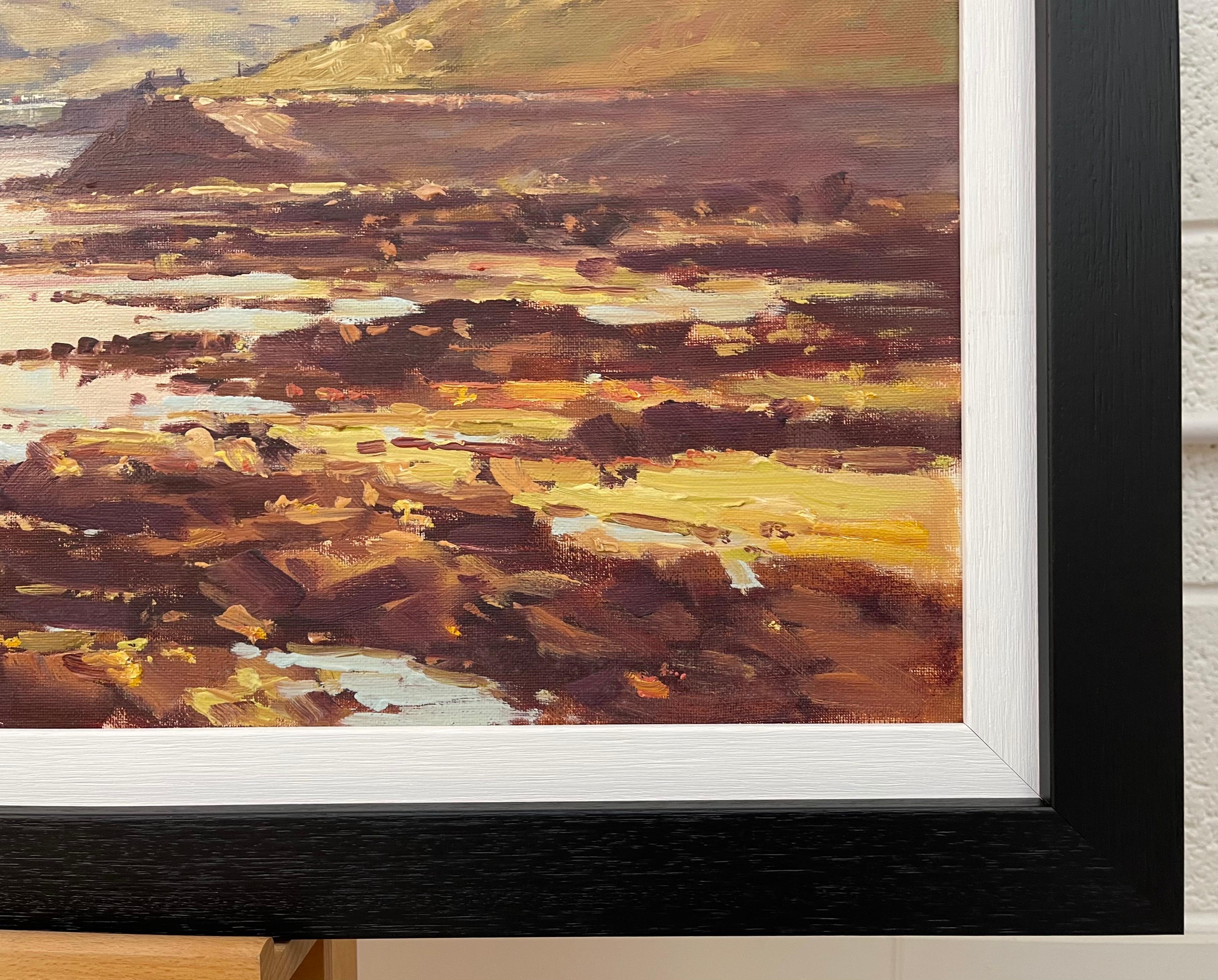 20th Century Seascape Coastline Landscape Painting with Boats by Irish Artist Samuel McLarnon (1923-2013)

Art measures 36 x 18 inches 
Frame measures 41 x 23 inches

Samuel McLarnon (1923-2013) was born in Larne, Co. Antrim where he studied art at