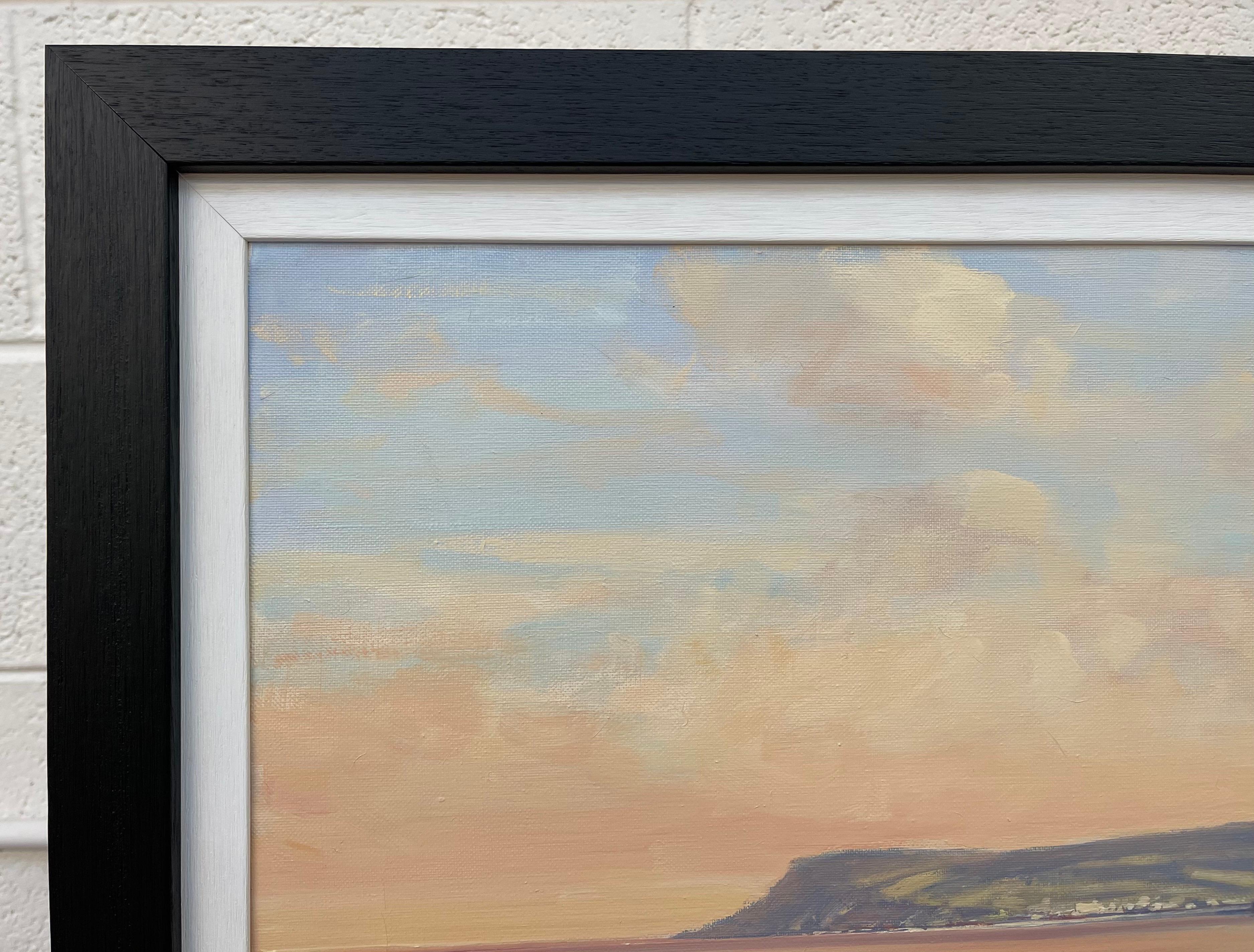 20th Century Seascape Coastline Landscape Painting with Boats by Irish Artist 4