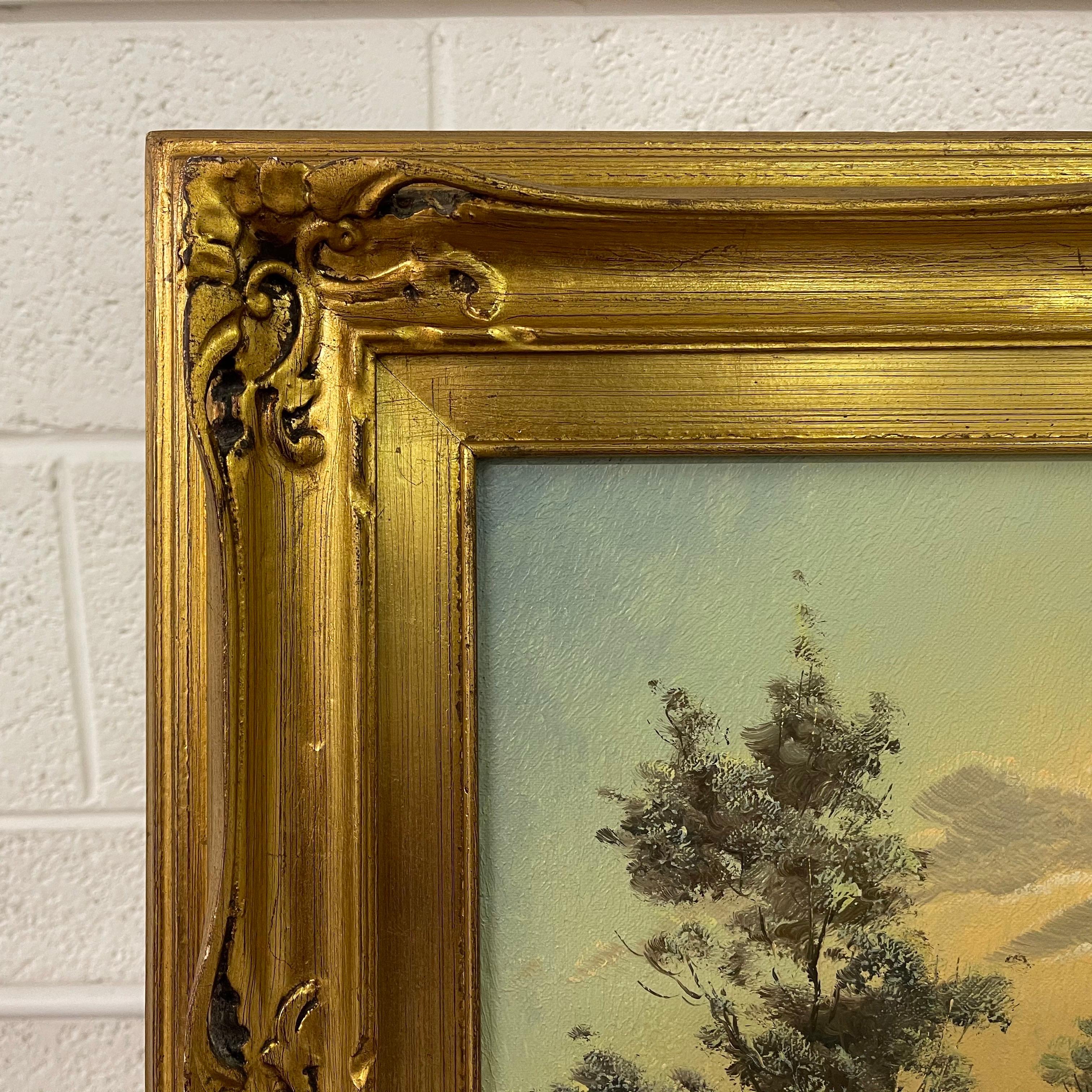 Canards colverts en vol Paysage lacustre Coucher de soleil par un peintre hollandais du 20e siècle en vente 4