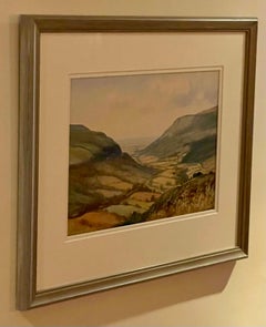 Watercolour of Ireland Valley Countryside by 20th Century Irish Artist