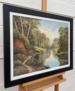 Painting of Idyllic River Scene On the Lagan in Ireland by Modern Irish Artist