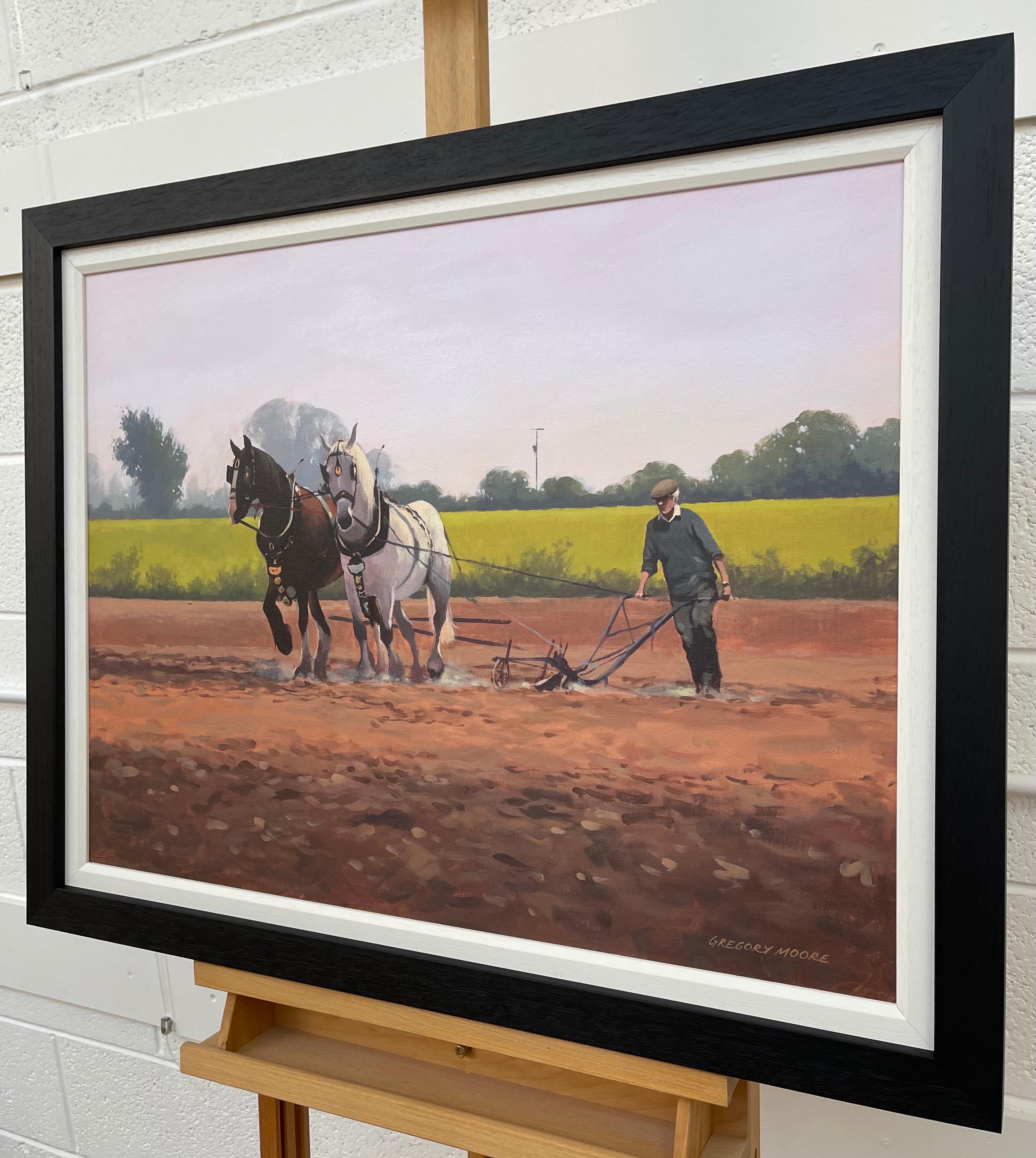 Pferde mit Bauer und Pflug in Irland Landschaft von zeitgenössischen irischen Künstler 

Kunst misst 28 x 21 Zoll
Rahmen misst 33 x 26 Zoll

Gregory Moore ist ein erfolgreicher irischer Künstler, der in Aquarell, Pastell und Acryl arbeitet. Nach