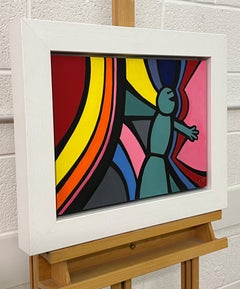 Dibujo surrealista contemporáneo a pluma y tinta sobre lienzo por un artista británico