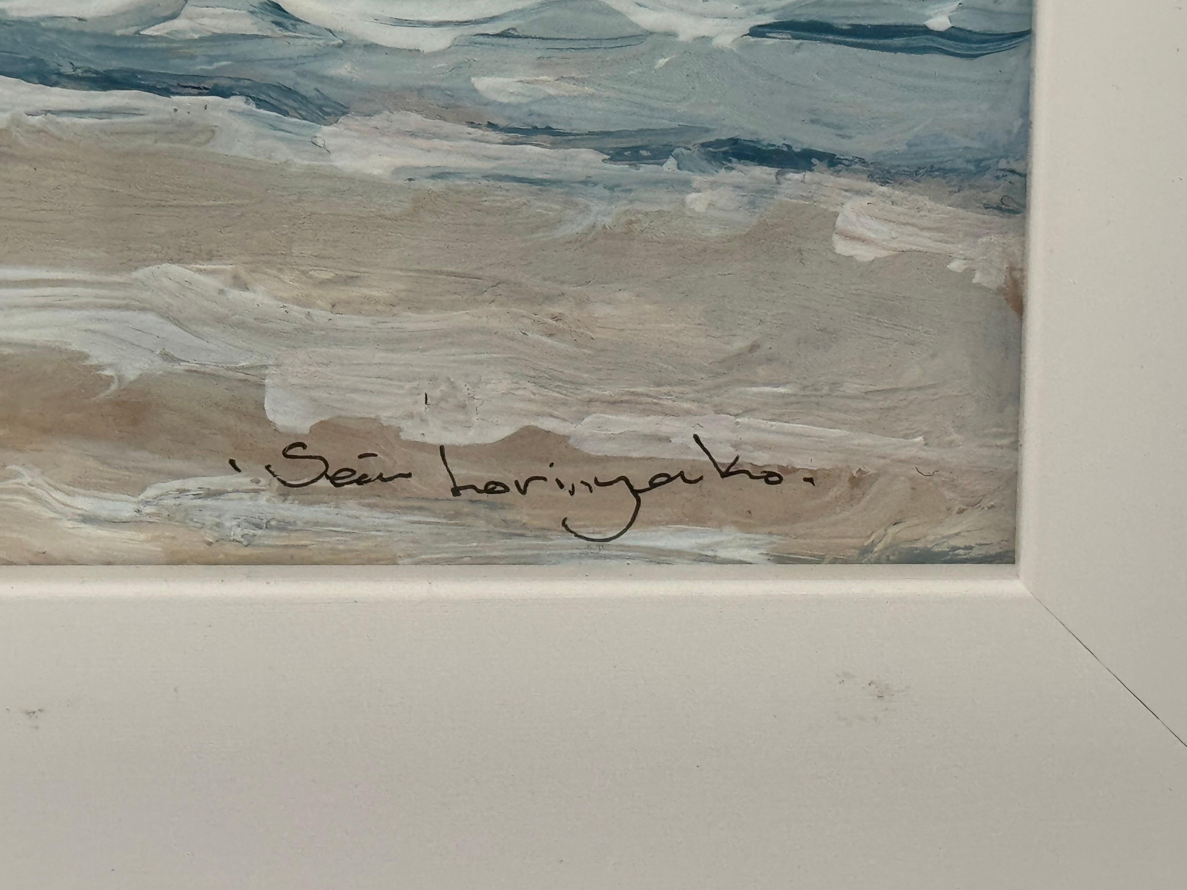 Pferderennen am Strand von Tramore in Südirland mit Bergen in der Ferne im Angebot 1