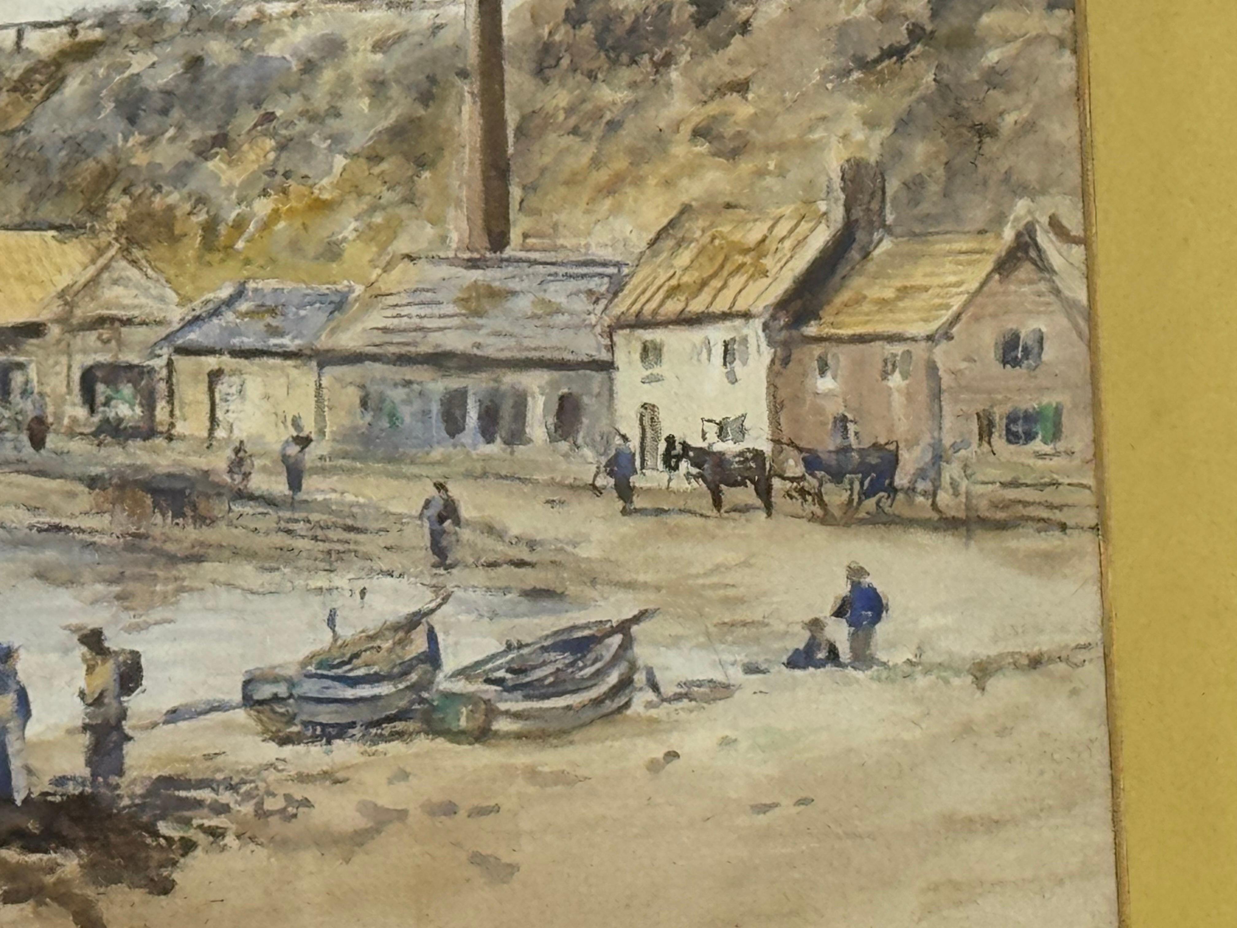 Ancienne aquarelle victorienne du port de Whitby réalisée par un artiste britannique du XIXe siècle en vente 6