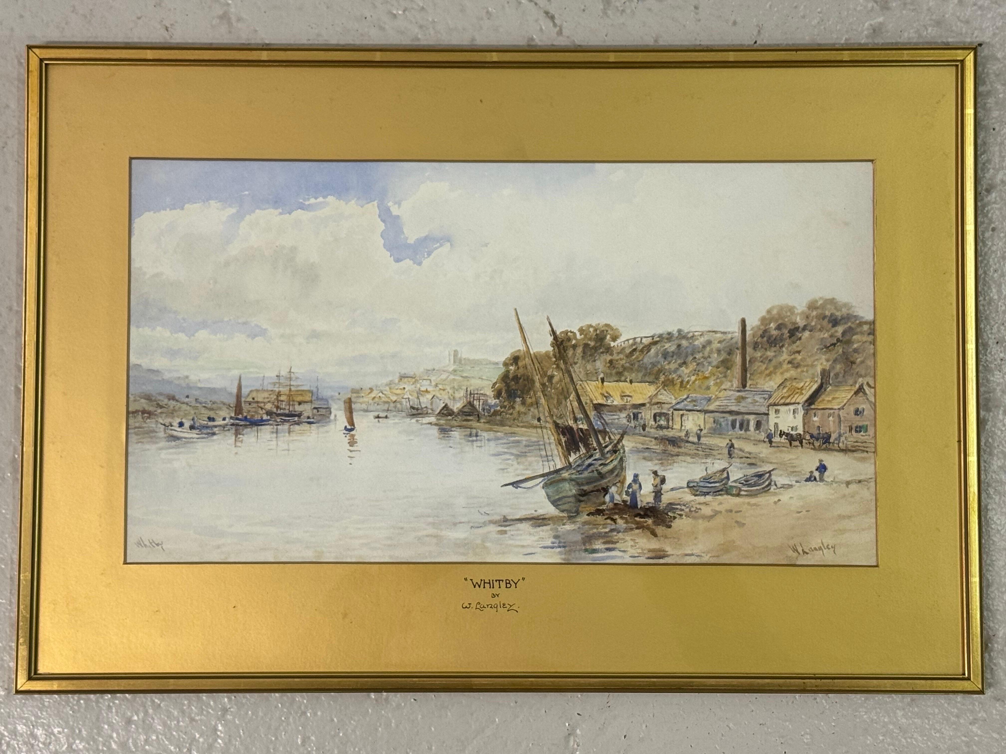 Ancienne aquarelle victorienne du port de Whitby réalisée par un artiste britannique du XIXe siècle en vente 7