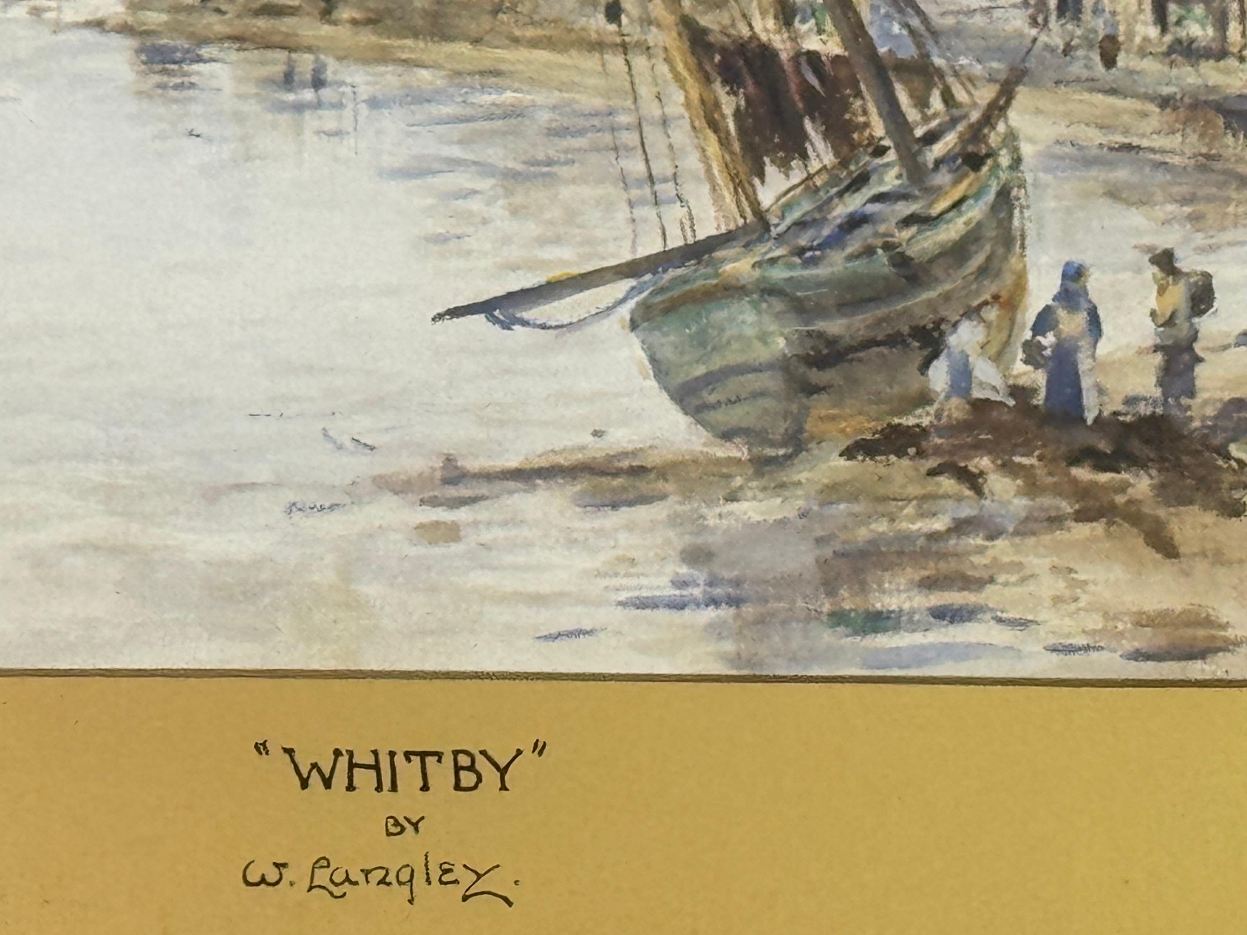 Ancienne aquarelle victorienne du port de Whitby réalisée par un artiste britannique du XIXe siècle en vente 8