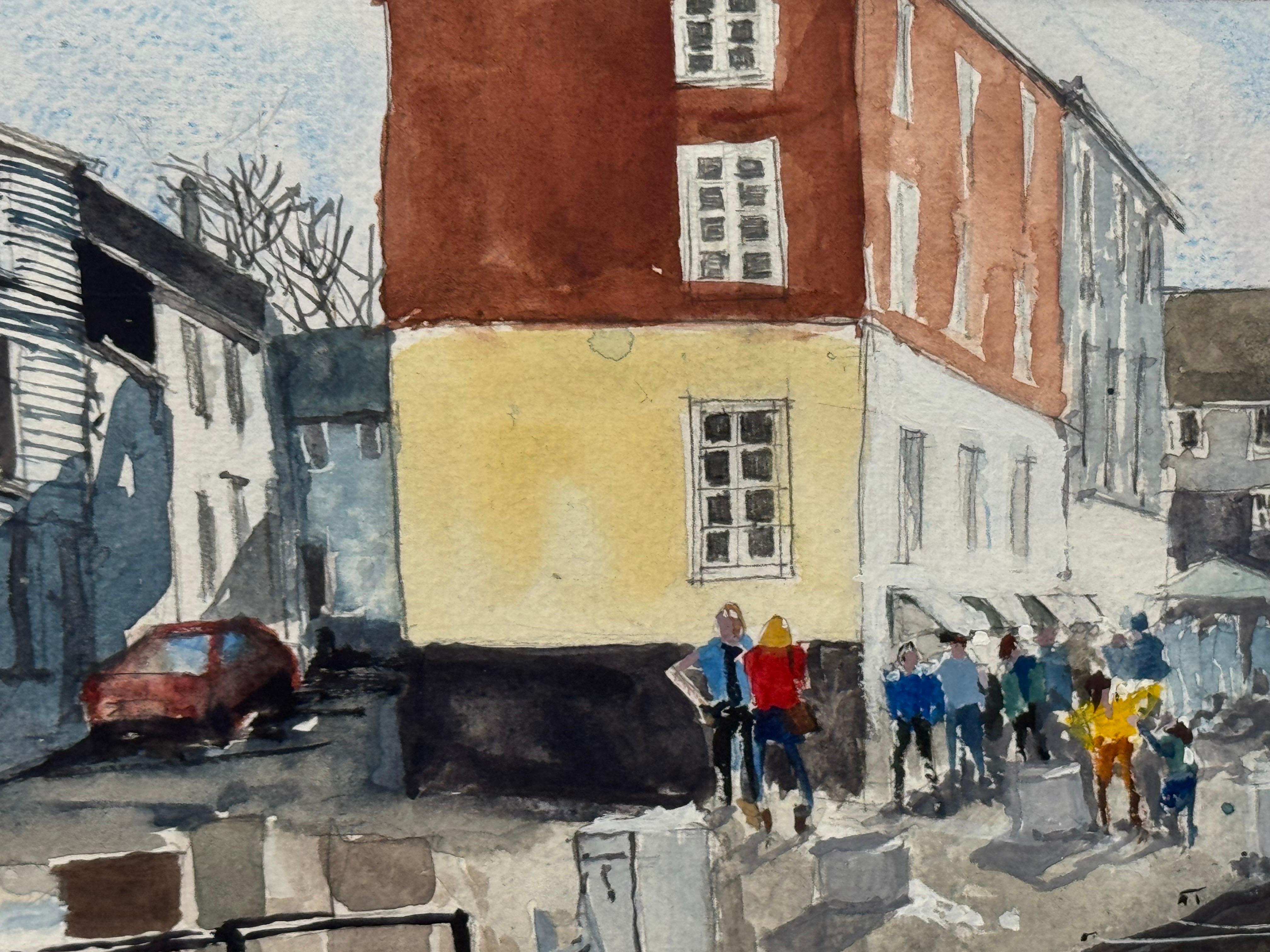 Aquarelle originale des quais de Padstow en Cornouailles dans le sud-ouest de l'Angleterre en vente 6