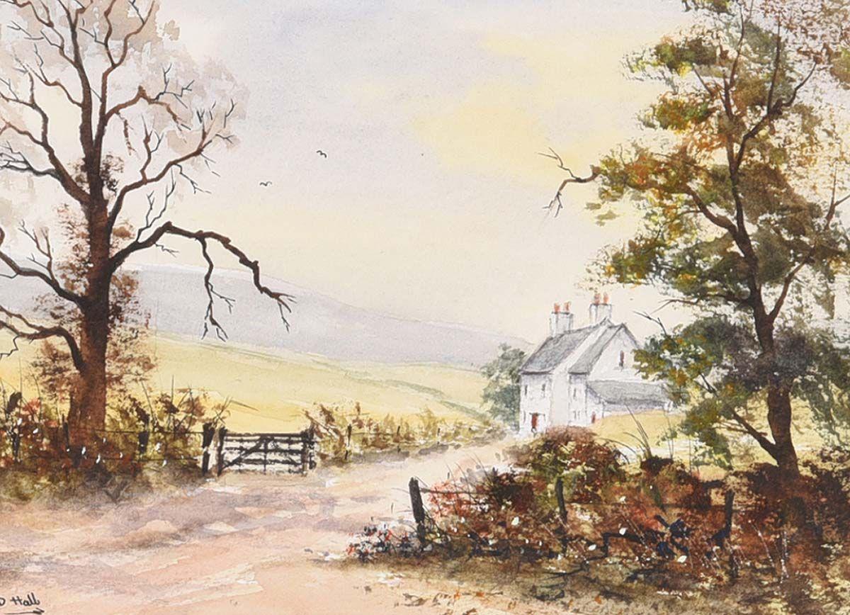 Original Watercolour of Farmhouse in the Northern Ireland Countryside - Art by D Hall