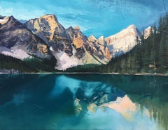 Lake Louise Alberta Canada Mountains in Winter by British Contemporary Artist