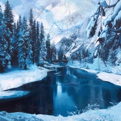 Ice River Canada Winter Painting by British Contemporary Award Winning Artist