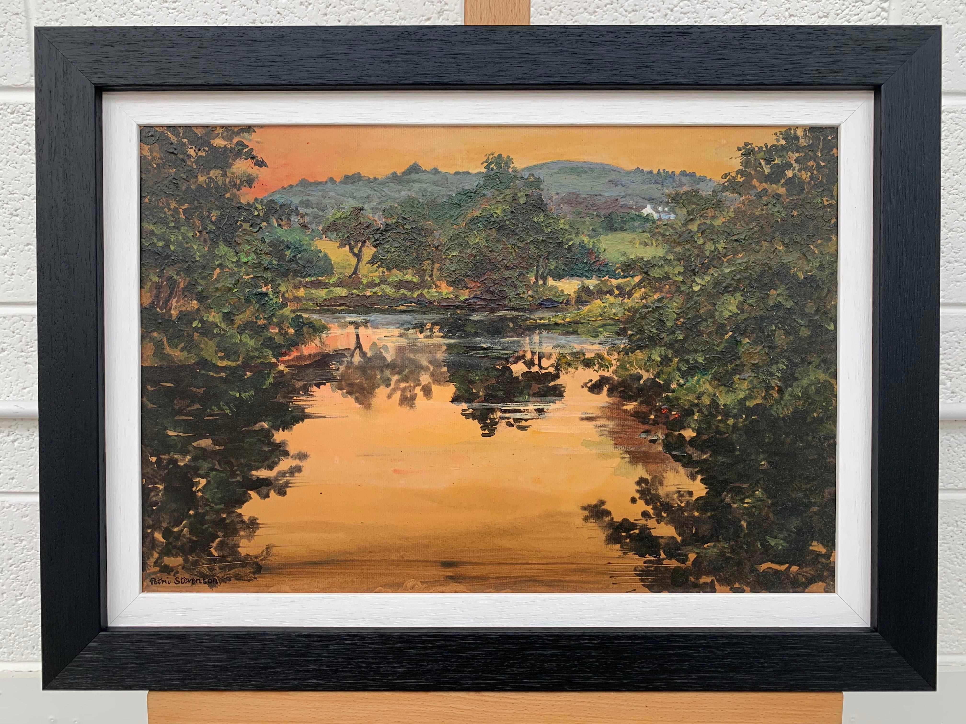 Original Painting of the River Lennon at Sunset, near Remelton, County Donegal in Ireland by British Artist. 

Art measures 18.5 x 12.5 inches
Frame measures 23.5 x 17.5 inches

Patric Stevenson was born in Wadhurst, Sussex. He was educated at