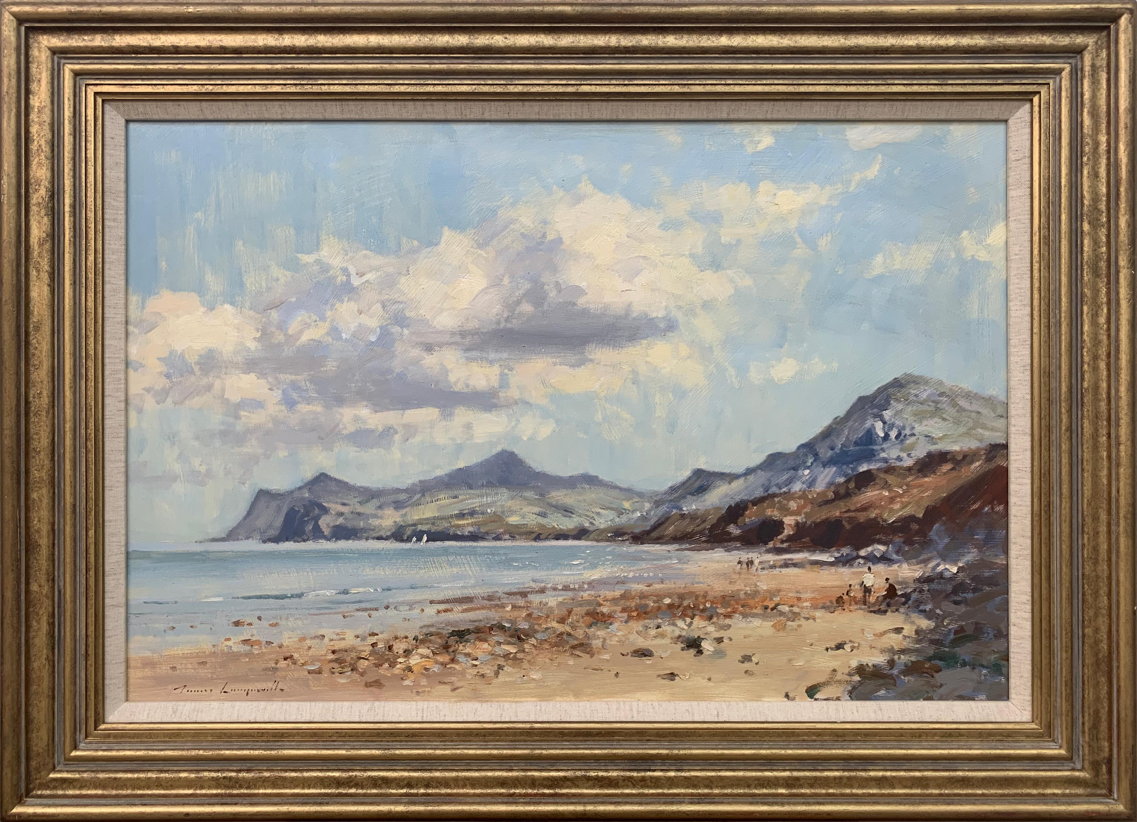 James Longueville PS, RBSA Landscape Painting - Landscape Seascape Painting of Coast from Nefyn in North Wales by British Artist