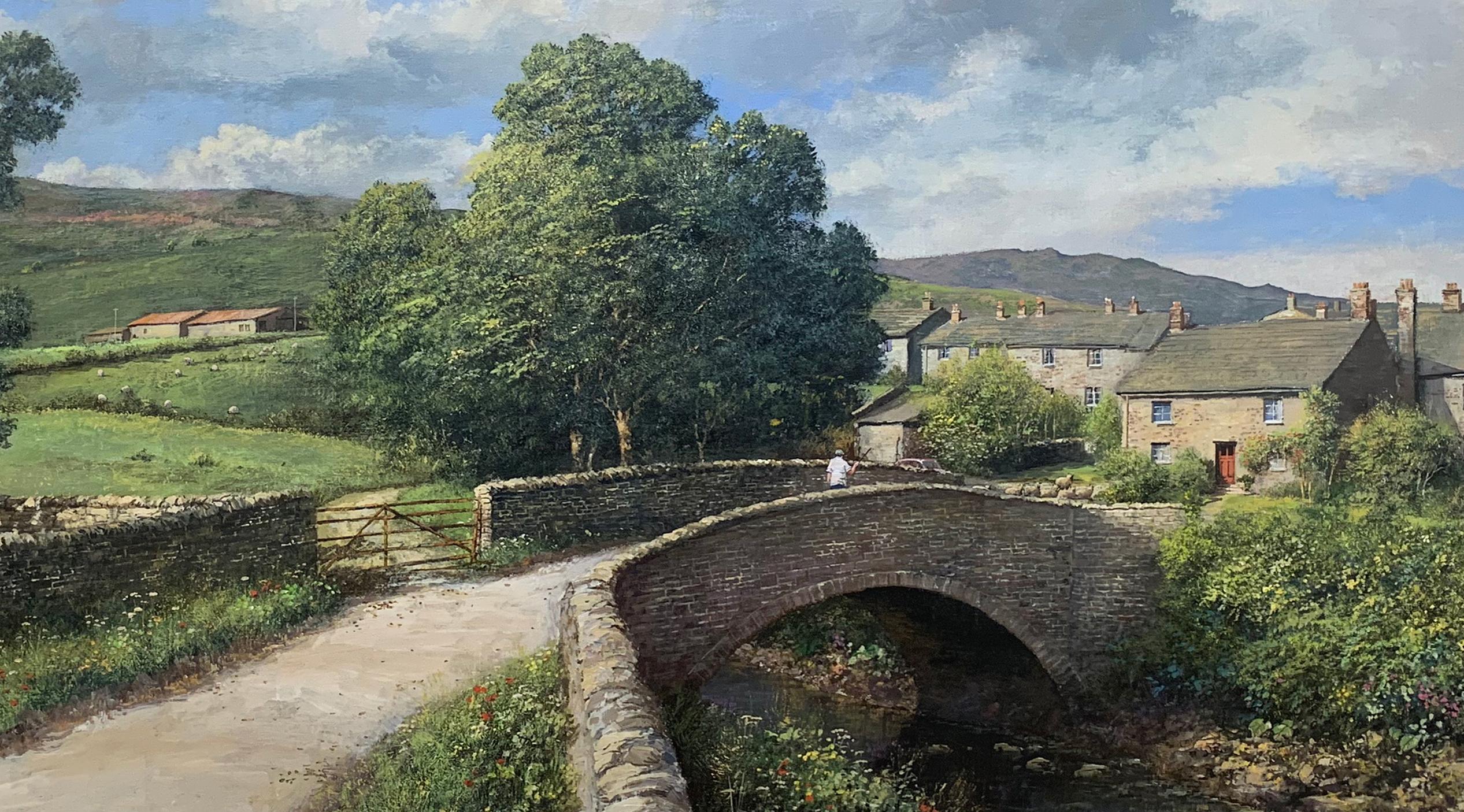 Original Oil Painting of Thwaite Village in the Yorkshire Dales, England, by Clive Madgwick (British 20th Century, 1934-2005).

Art measures 36 x 24 inches
Frame measures 42 x 30 inches

Clive Madgwick was a British painter best known for realistic