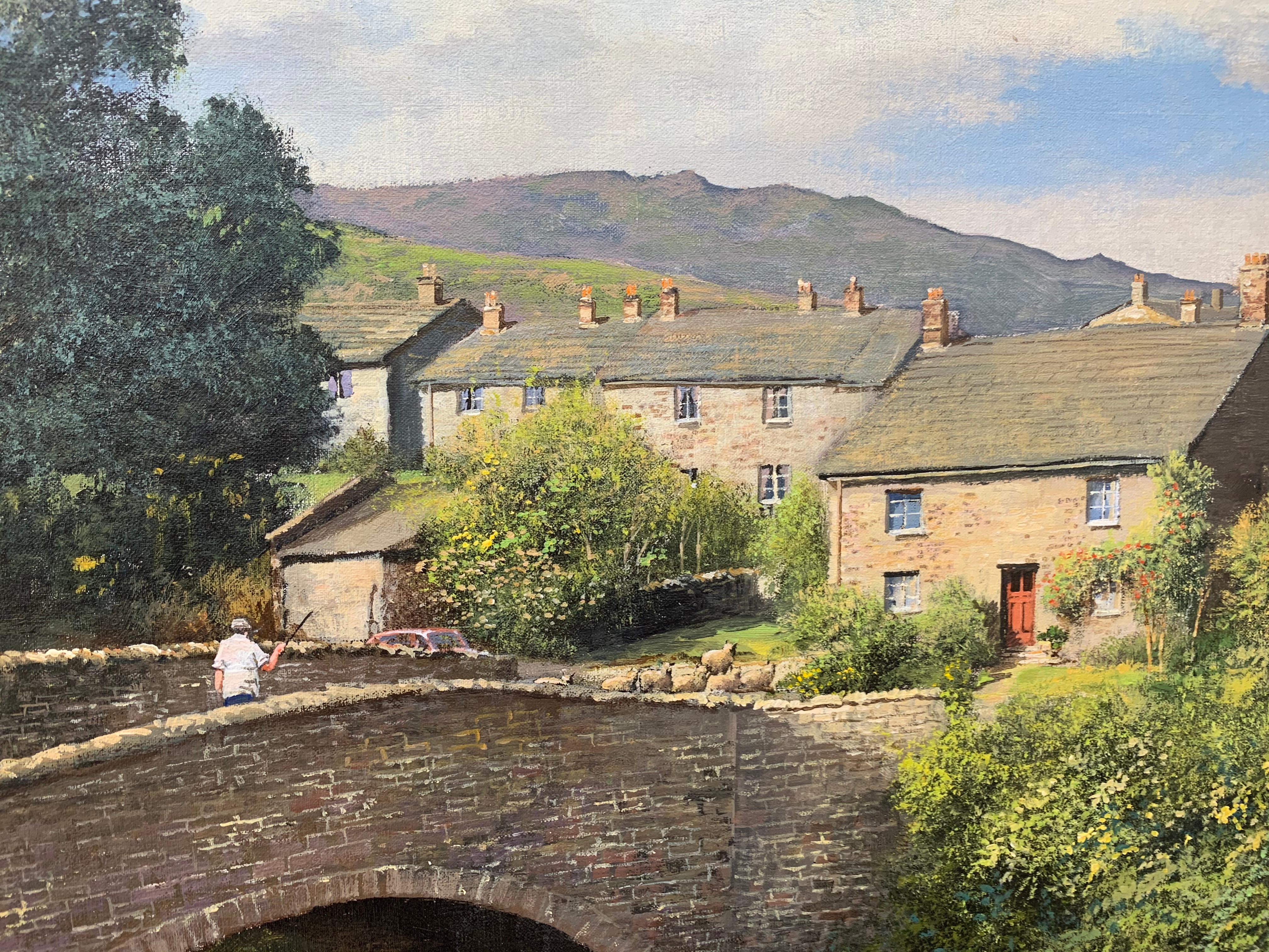 Original Oil Painting of Thwaite Village in Yorkshire Dales England British Art 1