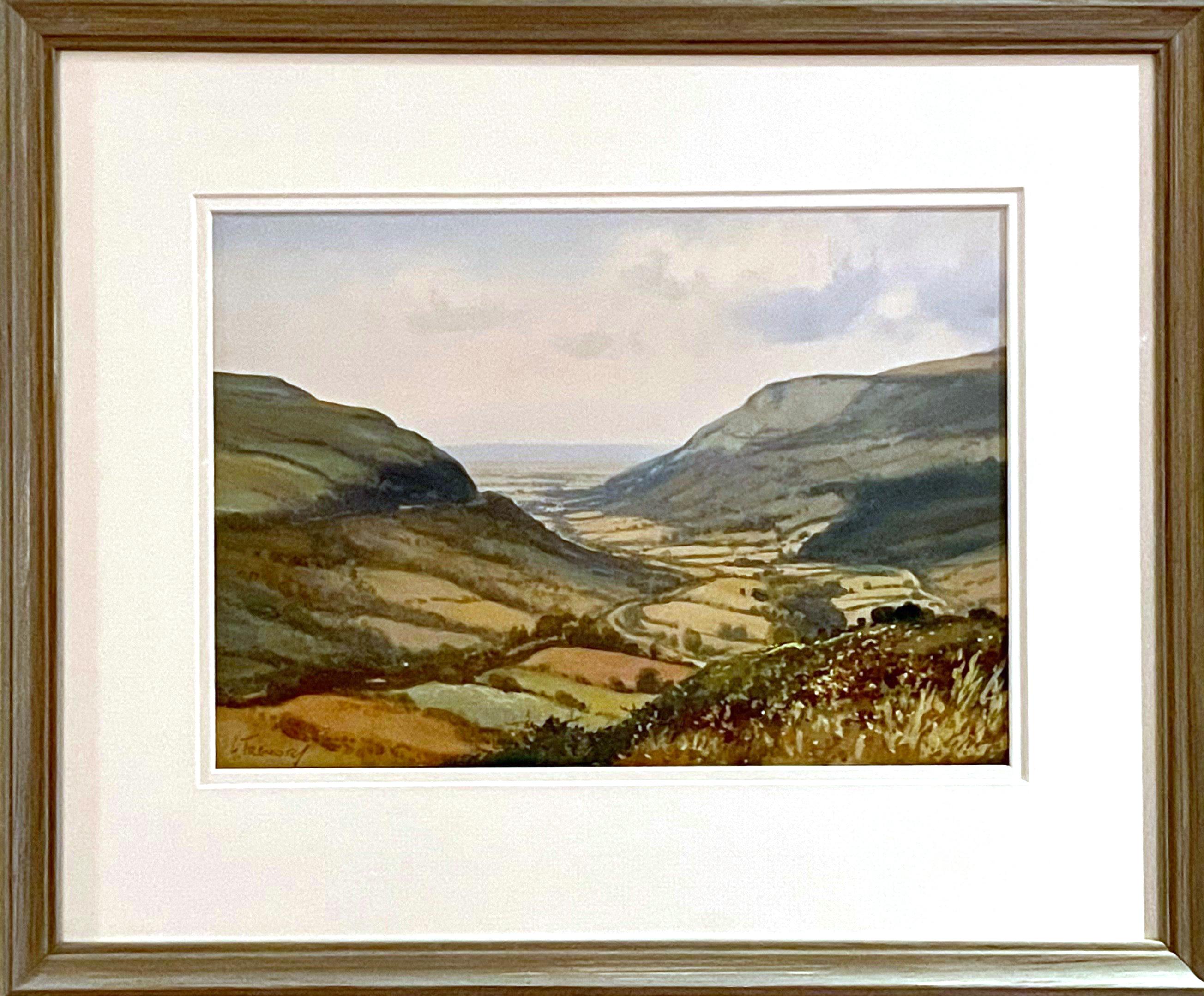 George Trevor Figurative Art - Watercolour of Ireland Valley Countryside by 20th Century Irish Artist