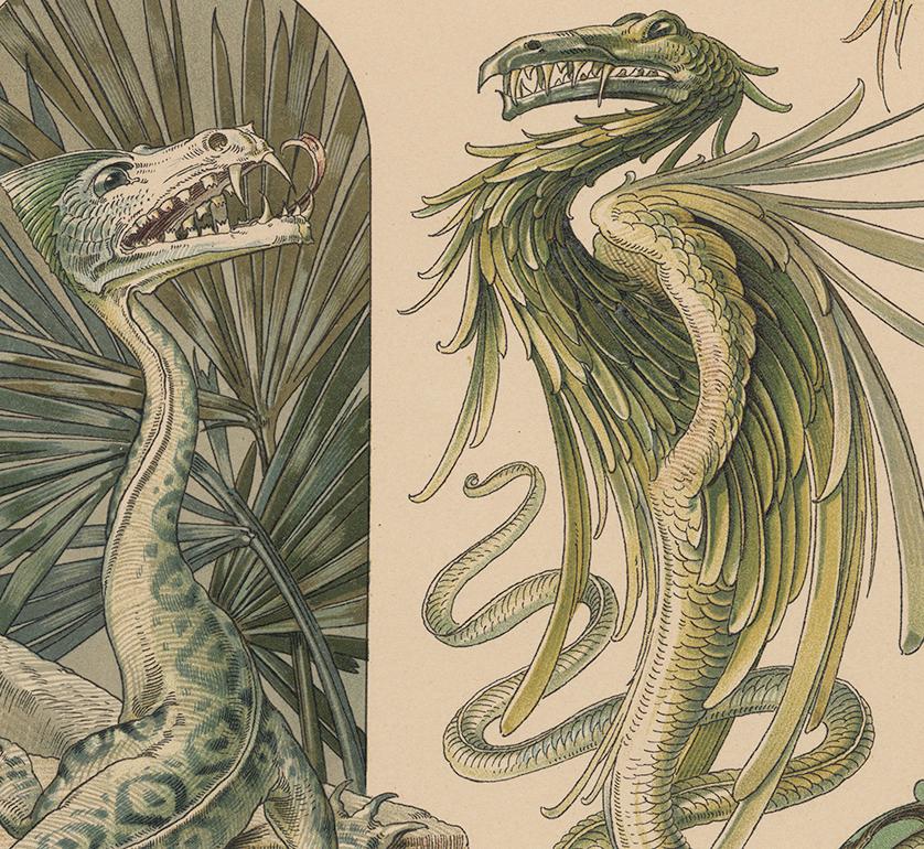 Das Thier (The Animal), Plate No. 1
Anton Seder (1850-1916)
Antique lithograph
1896

Incredibly rare mythological and mystical lithograph of dragons illustrated in an Art Nouveau style.

Founded in 1999, Century Guild is focused on the research,