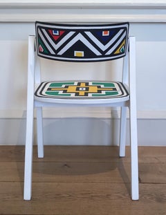 Untitled (Colorful Geometric Hand-Painted South African Chairs)