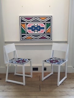 Untitled (Colorful Geometric Hand-Painted South African Chairs)