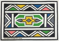 Untitled (Abstract Geometric South African Ndbele Painting)